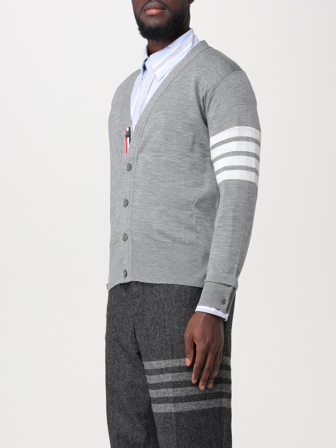 THOM BROWNE PULLOVER: Wollcardigan Thom Browne, Grau 2 - Img 4