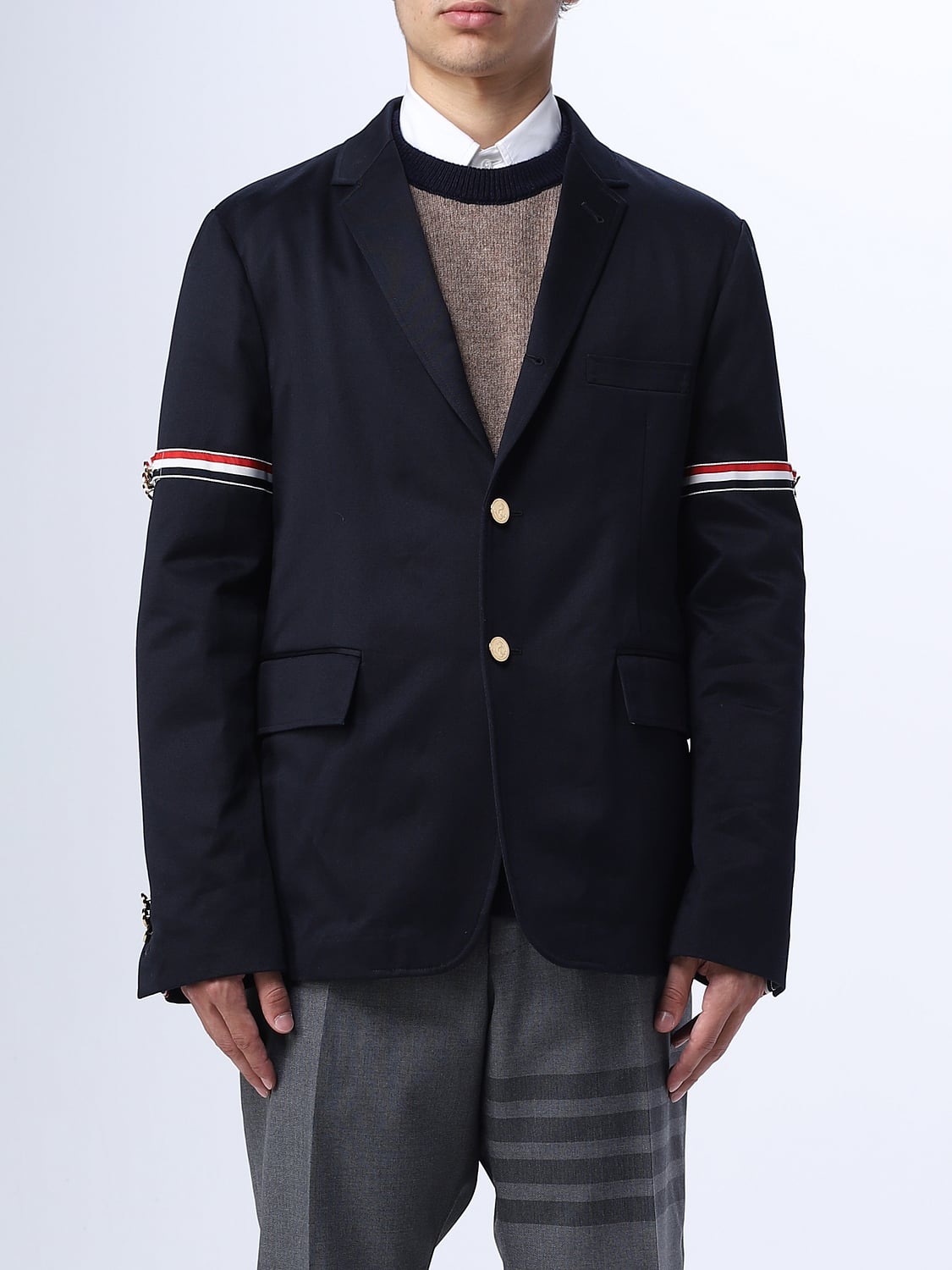 THOM BROWNE PULL: Pull homme Thom Browne, Bleu Marine - Img 1