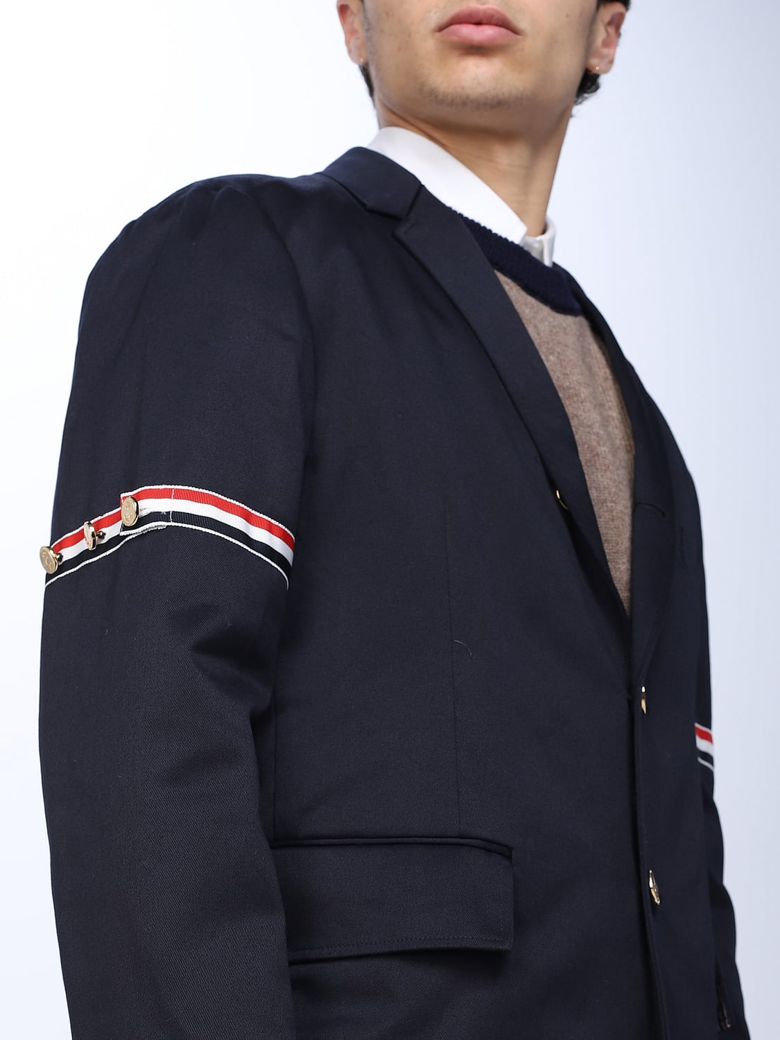 THOM BROWNE PULL: Pull homme Thom Browne, Bleu Marine - Img 5