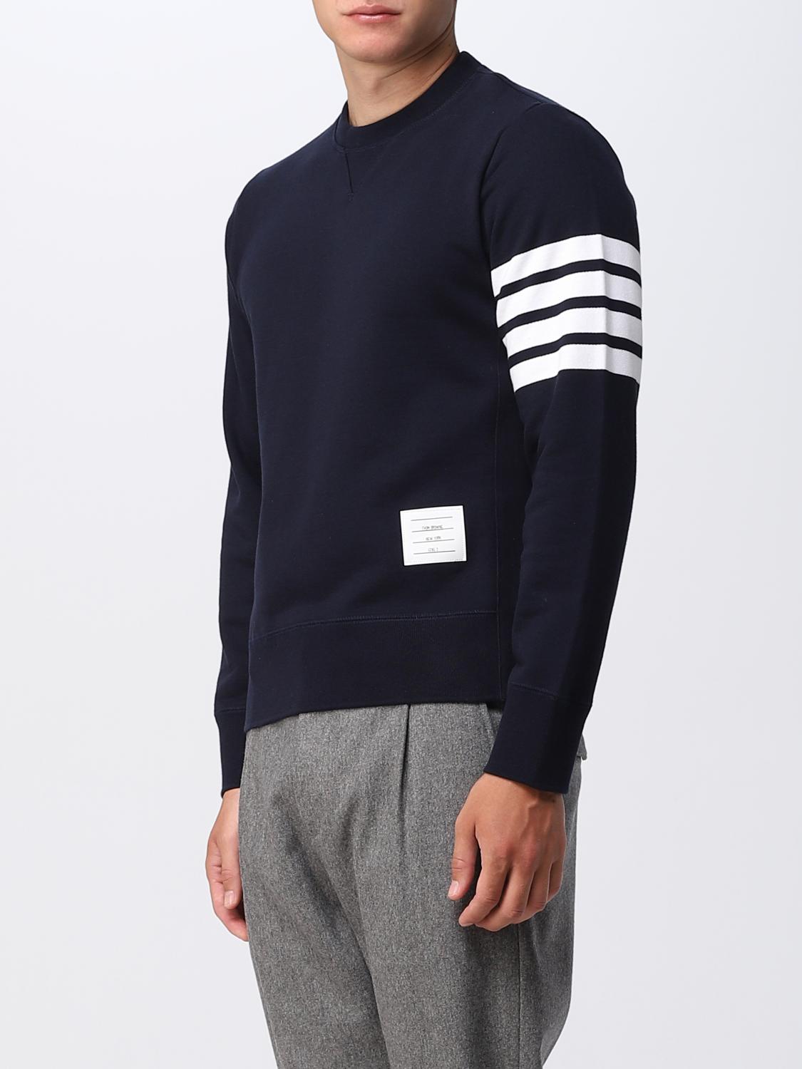 THOM BROWNE SWEATSHIRT: Thom Browne cotton sweatshirt, Navy - Img 4