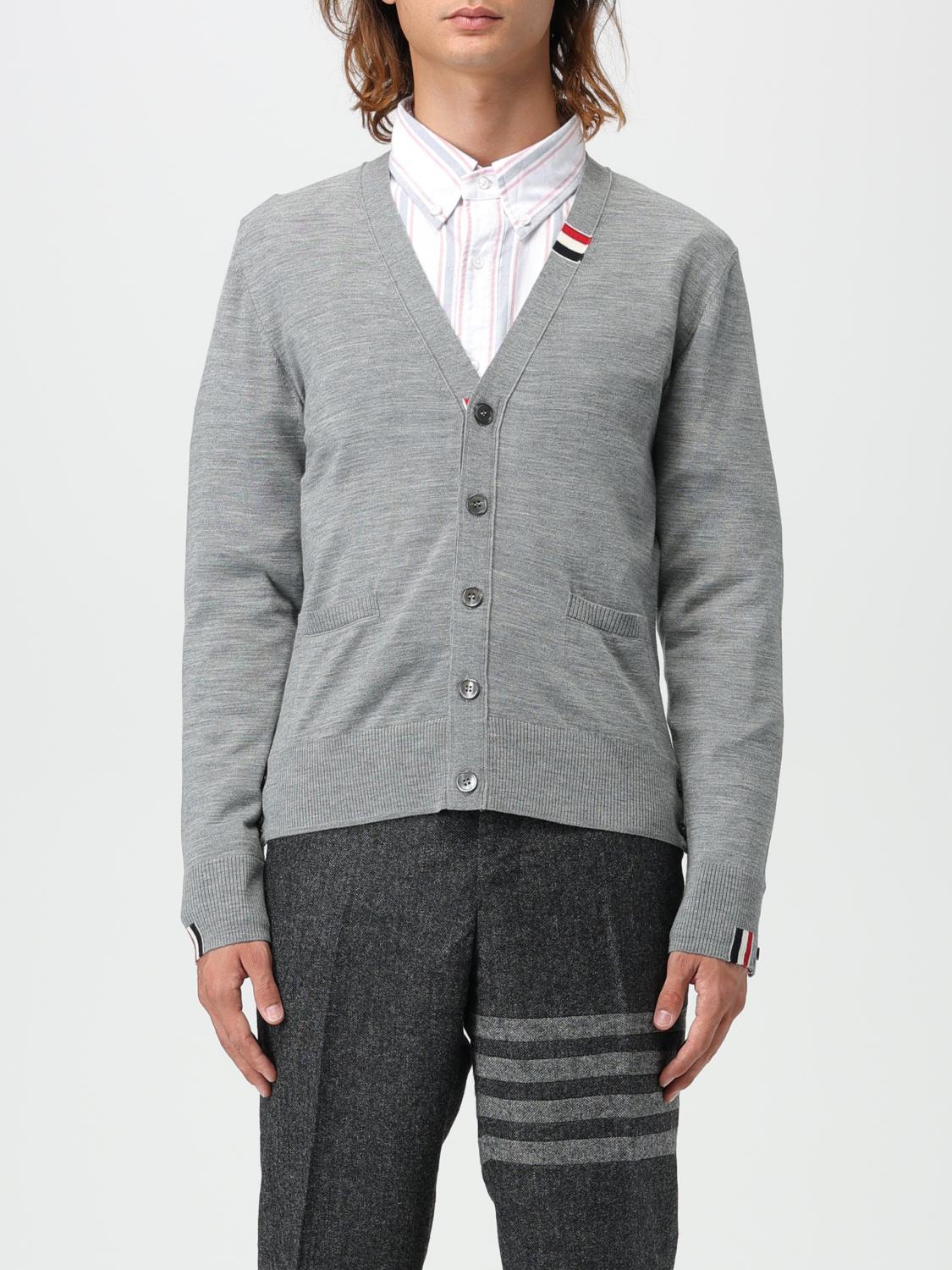THOM BROWNE CARDIGAN: Thom Browne cardigan in wool blend, Grey - Img 1