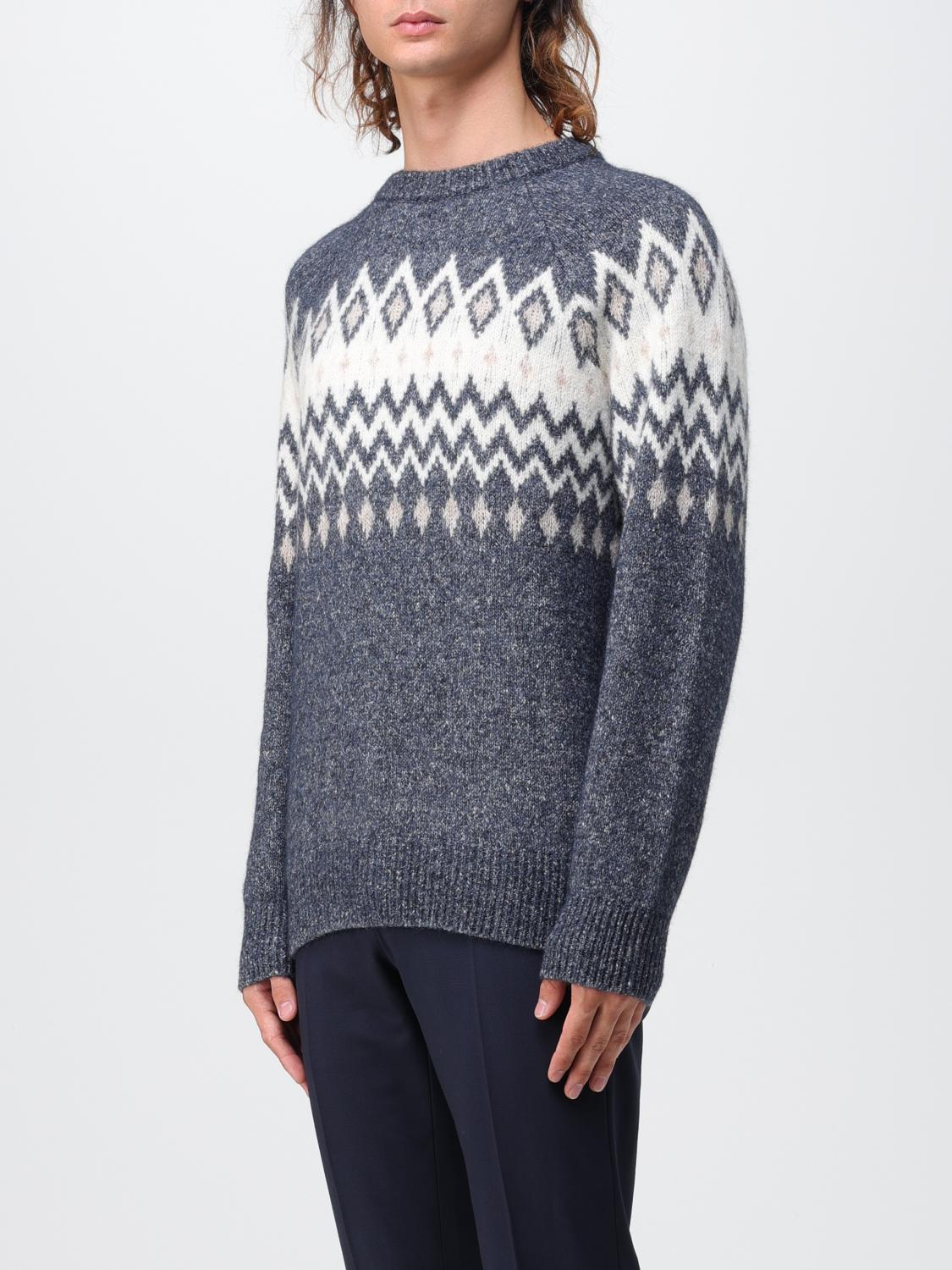 BRUNELLO CUCINELLI PULLOVER: Pullover herren Brunello Cucinelli, Blau - Img 4