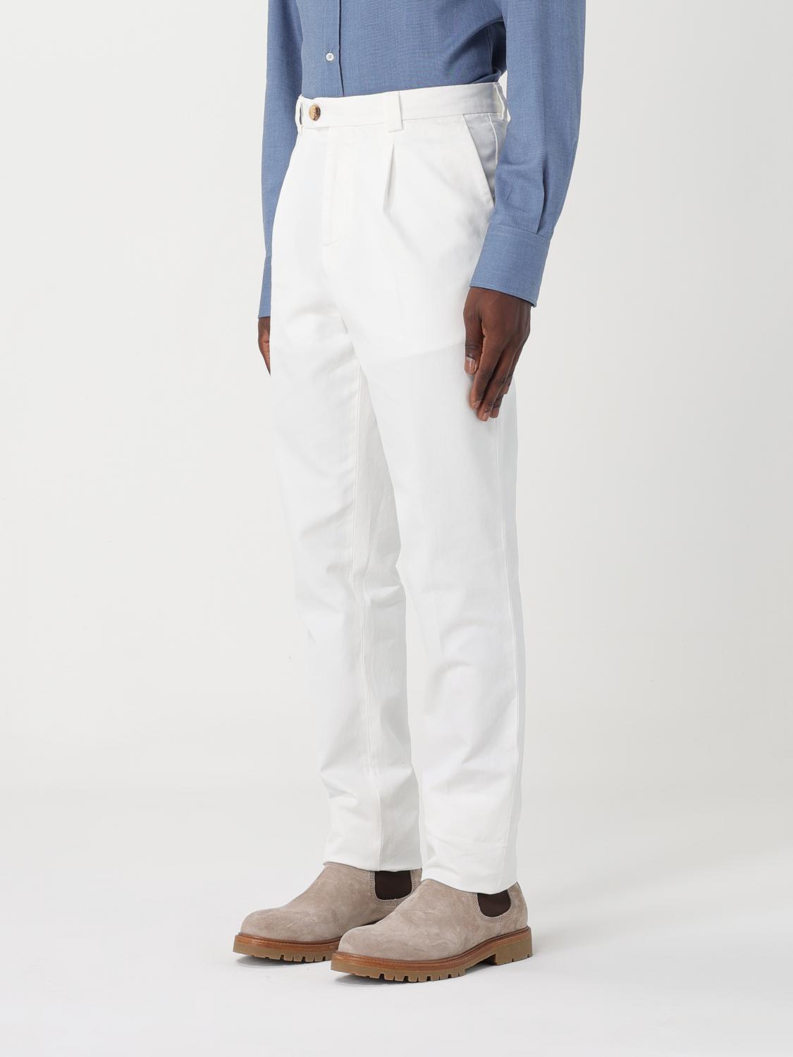 Brunello Cucinelli pants in cotton - Yellow Cream | M252DE1450
