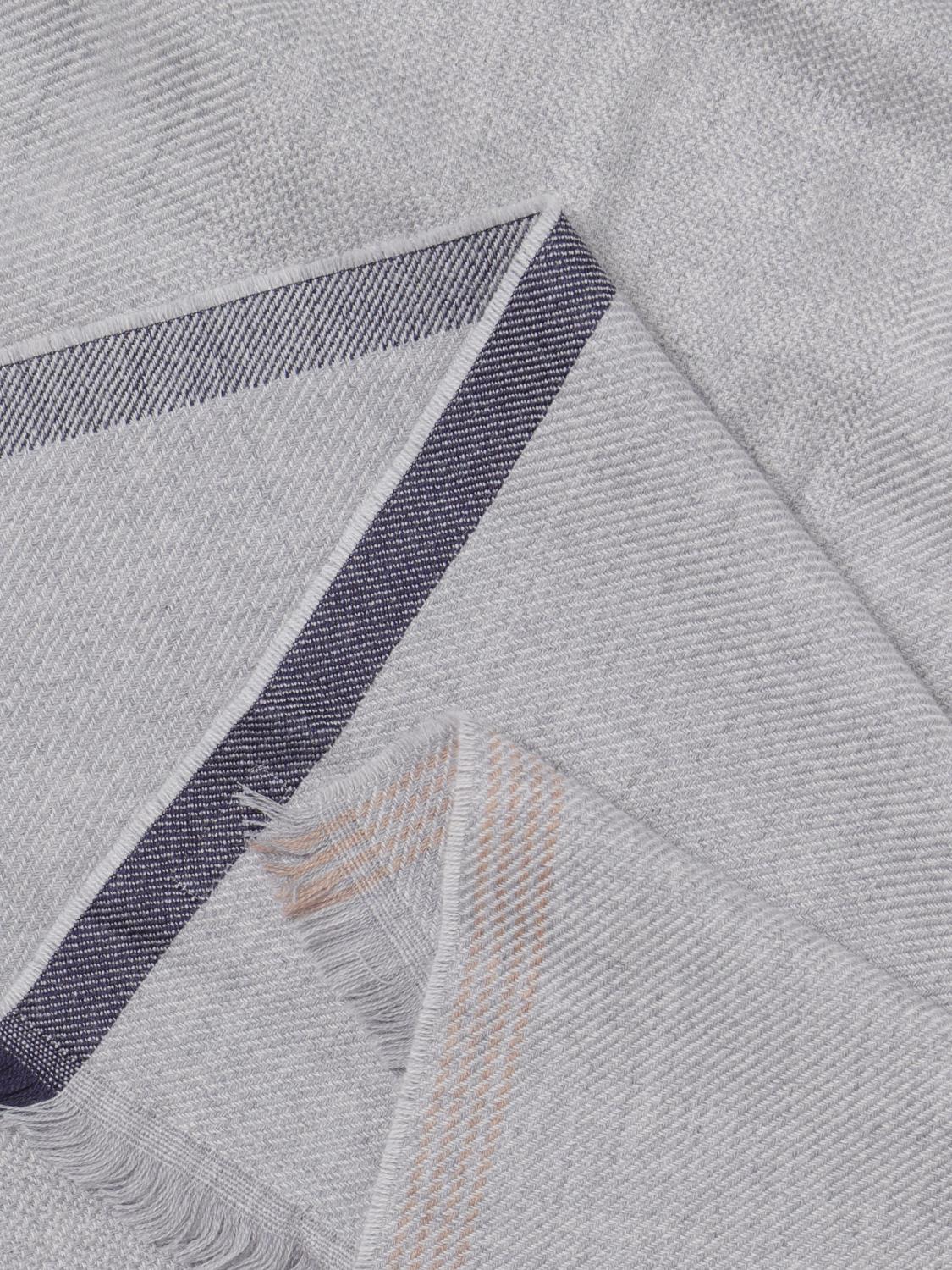BRUNELLO CUCINELLI SCIARPA: Sciarpa Brunello Cucinelli in lana e cashmere jacquard, Grigio - Img 3
