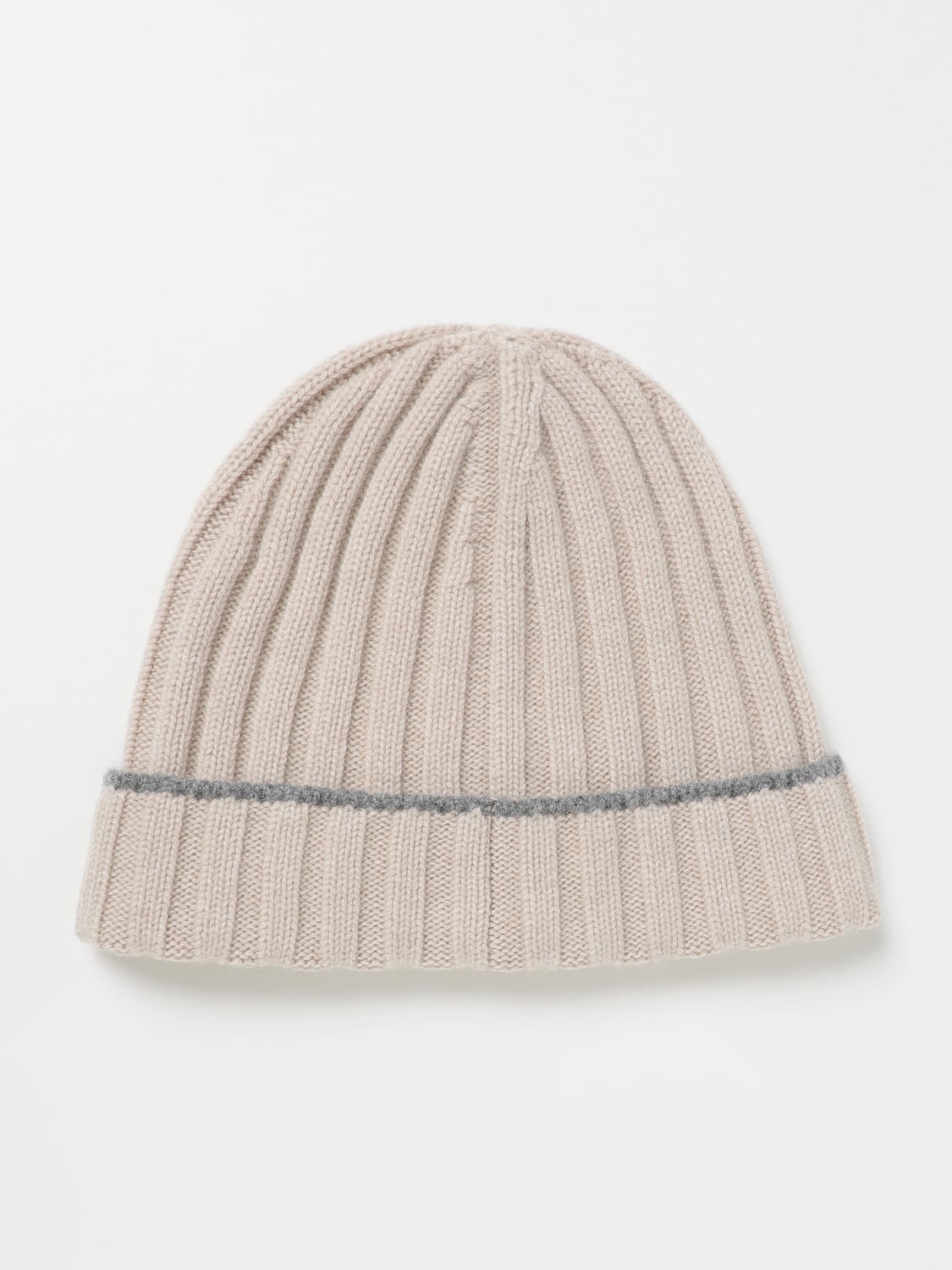 BRUNELLO CUCINELLI HAT: Brunello Cucinelli hat in ribbed cashmere, Beige - Img 2