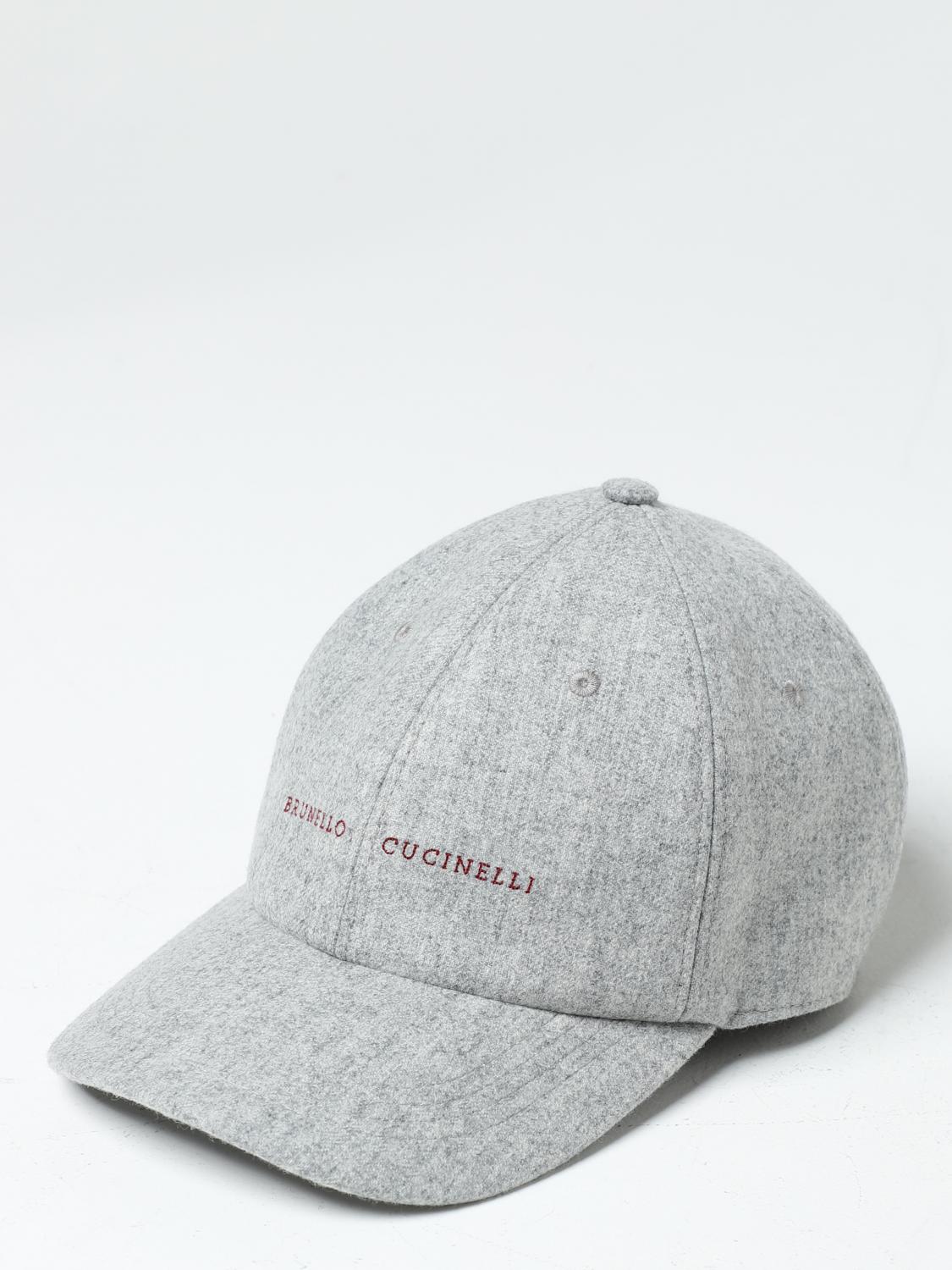 BRUNELLO CUCINELLI CAPPELLO: Cappello Brunello Cucinelli in feltro di lana vergine con logo ricamato, Grigio - Img 1