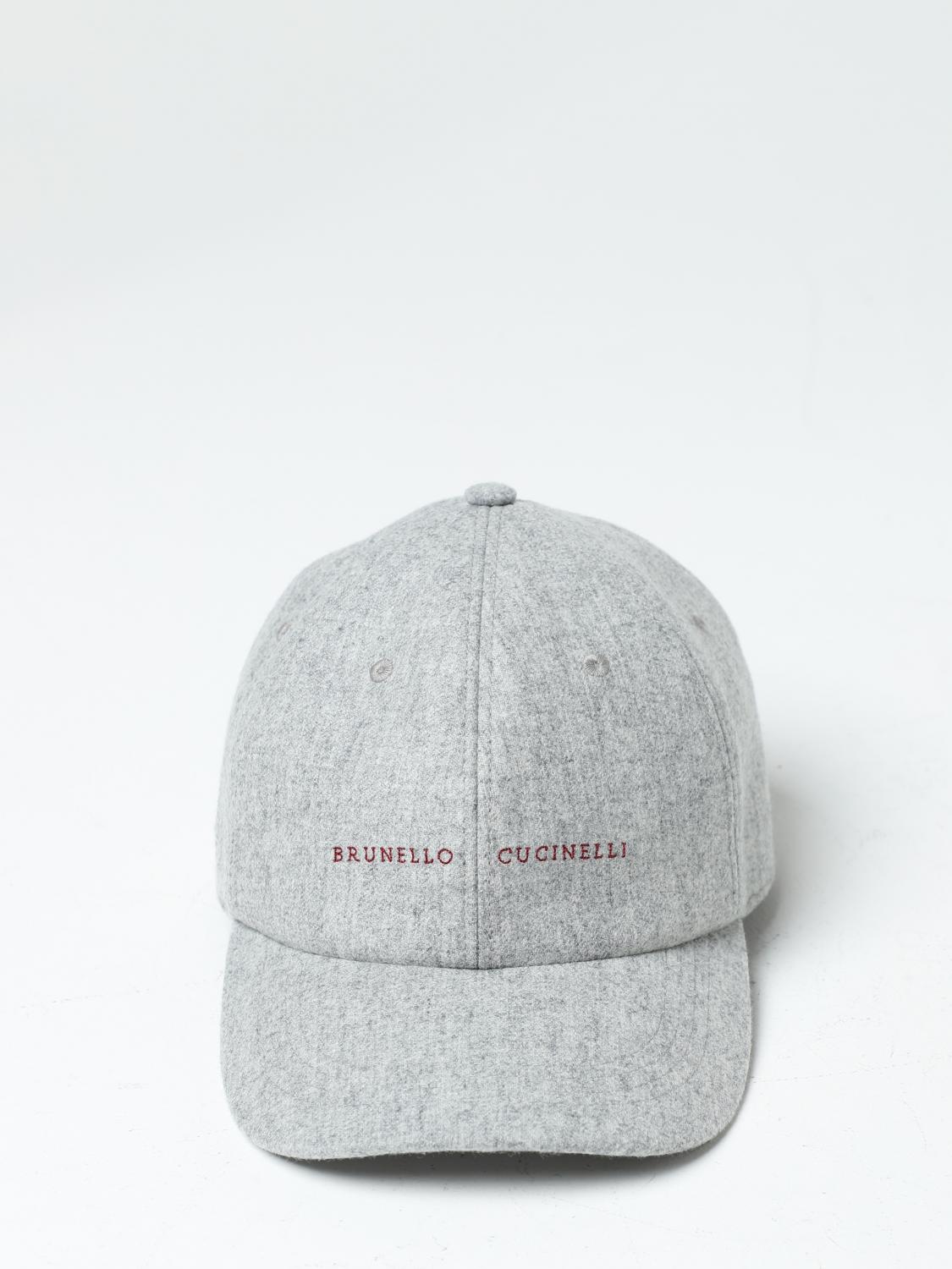 BRUNELLO CUCINELLI CAPPELLO: Cappello Brunello Cucinelli in feltro di lana vergine con logo ricamato, Grigio - Img 2