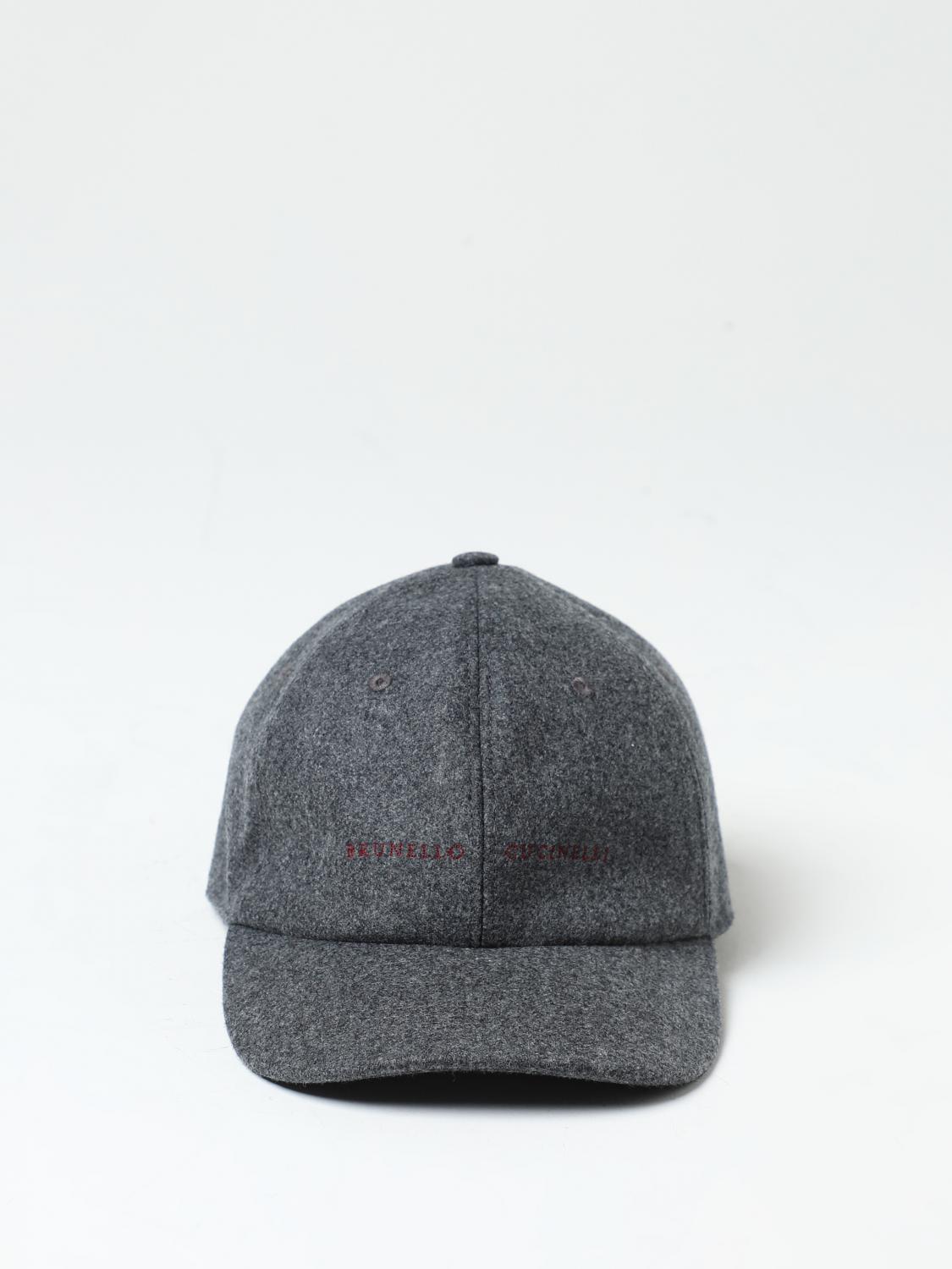 BRUNELLO CUCINELLI CAPPELLO: Cappello Brunello Cucinelli in feltro di lana vergine con logo ricamato, Antracite - Img 2