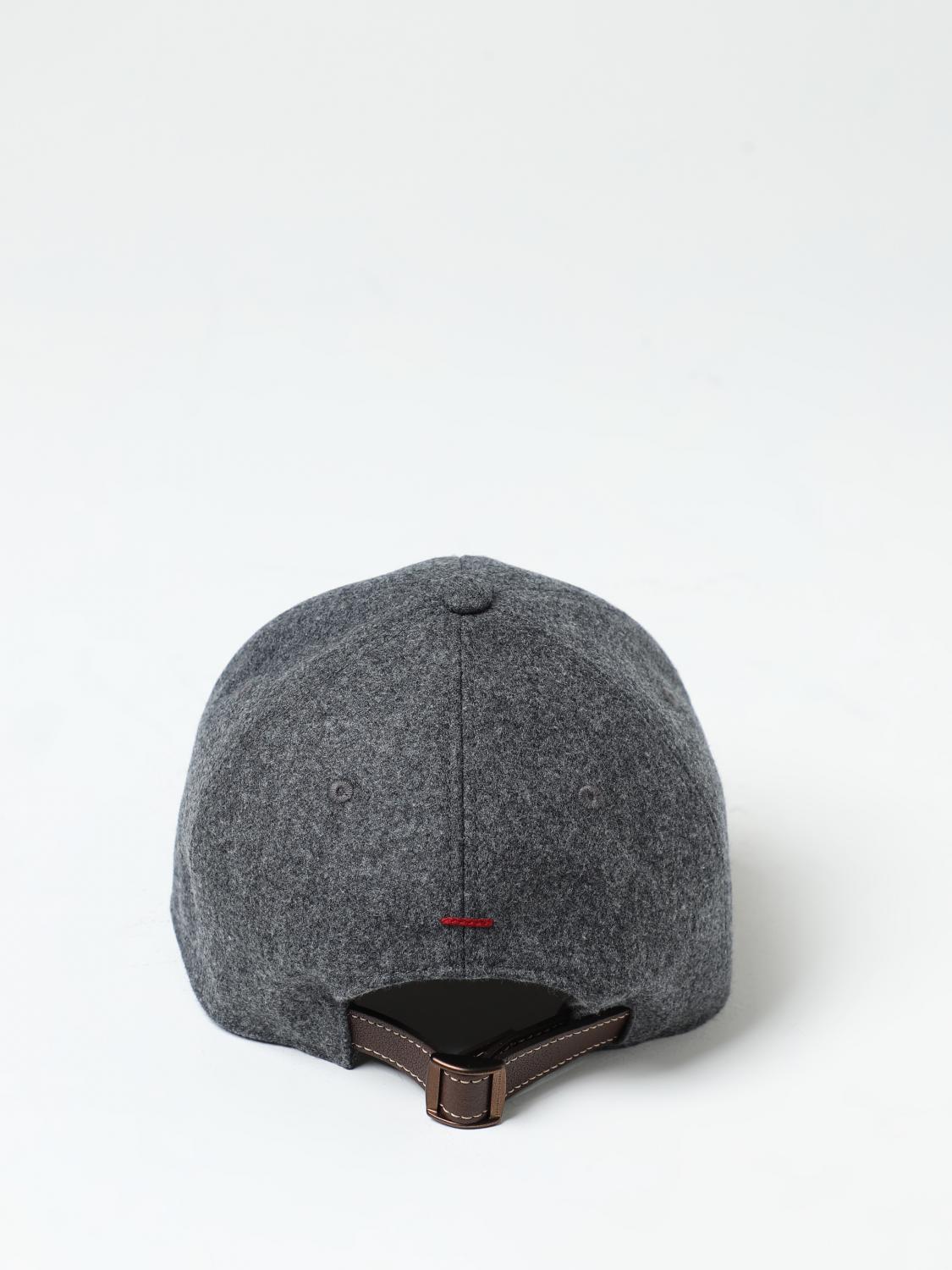 BRUNELLO CUCINELLI CAPPELLO: Cappello Brunello Cucinelli in feltro di lana vergine con logo ricamato, Antracite - Img 3