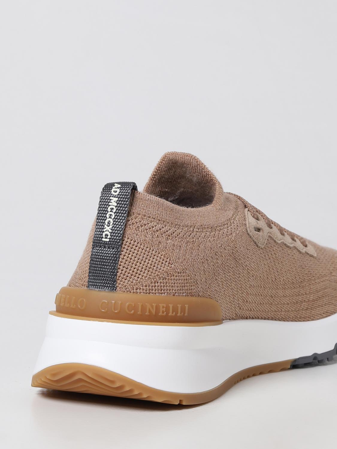 Brunello Cucinelli sneakers in virgin wool knit - Camel