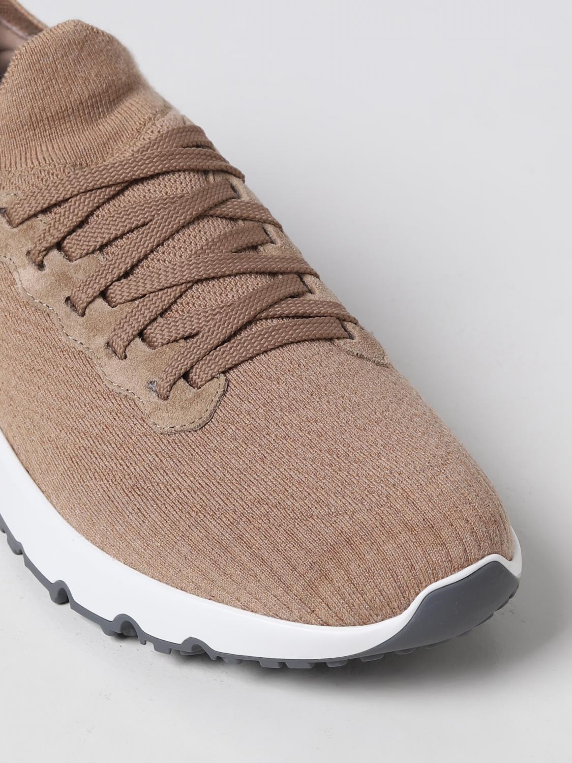 Brunello Cucinelli sneakers in virgin wool knit - Camel