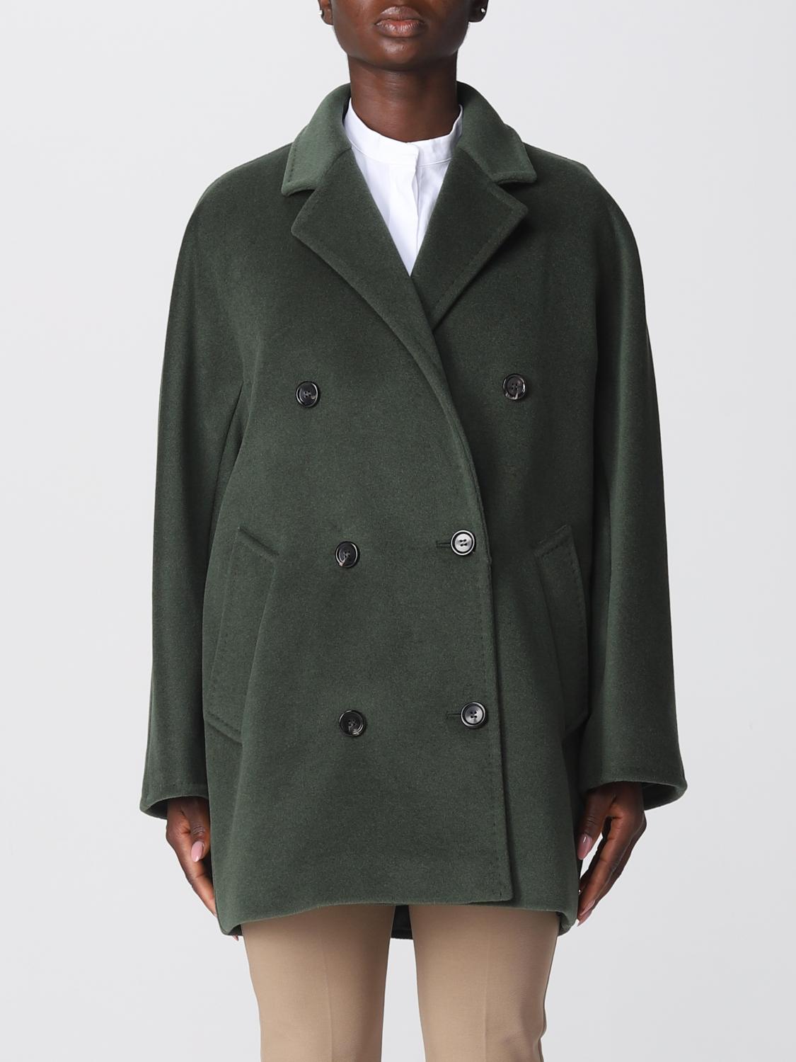 MAX MARA: Rebus coat in wool and cashmere - Green | Max Mara