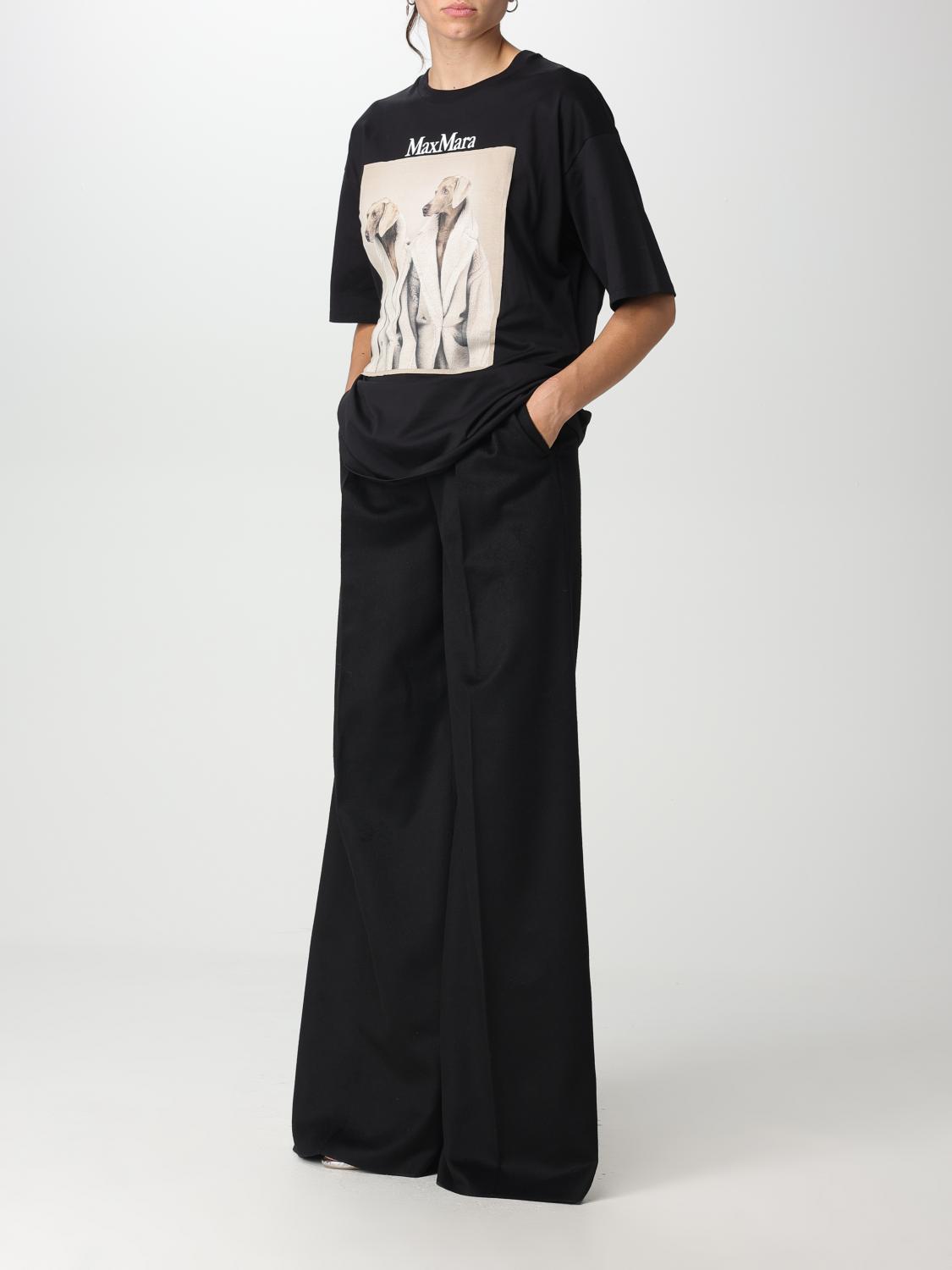 MAX MARA: cotton t-shirt - Black | Max Mara t-shirt