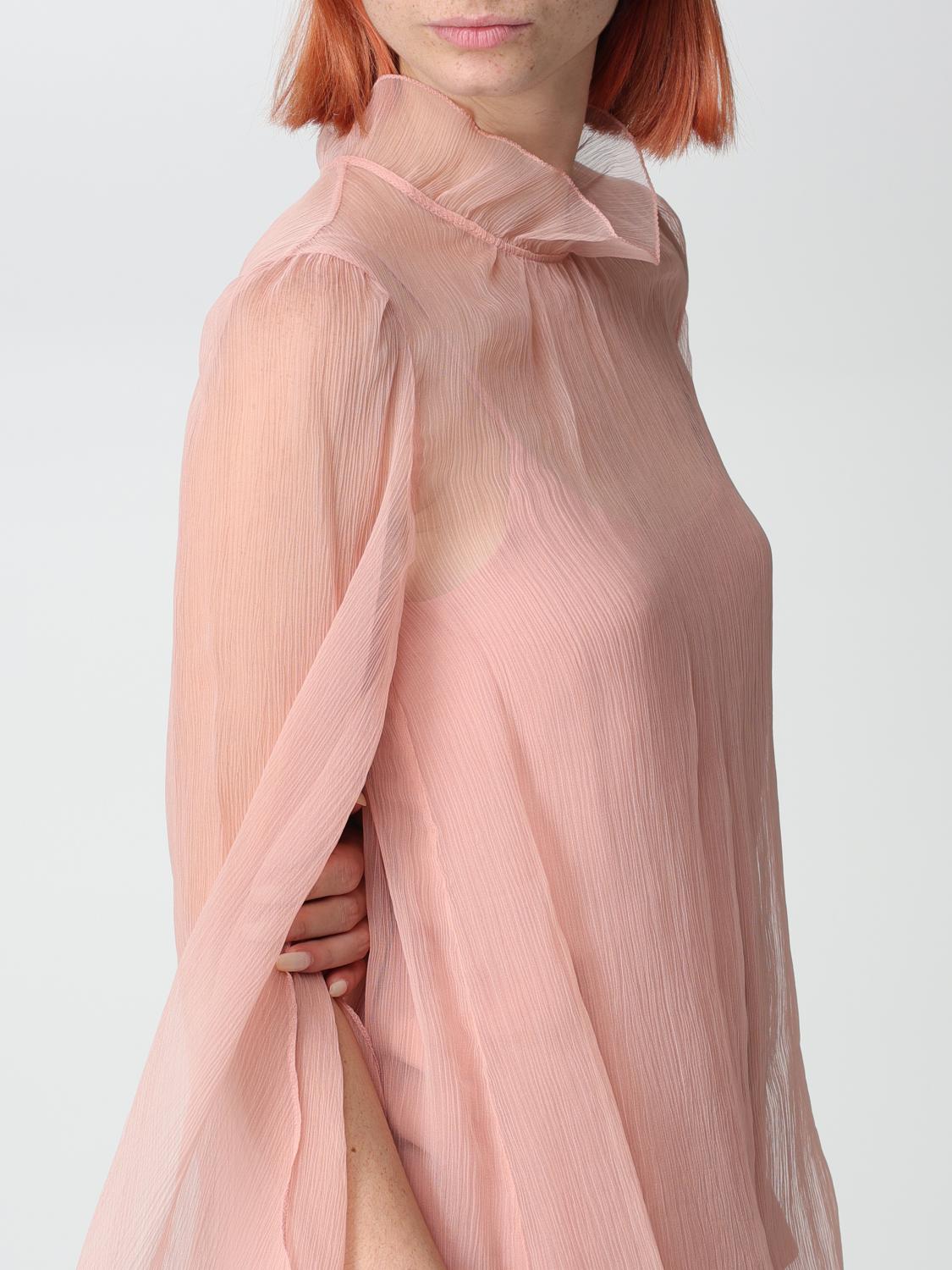 MAX MARA TOP: Blusa Max Mara in chiffon di seta, Rosa - Img 5