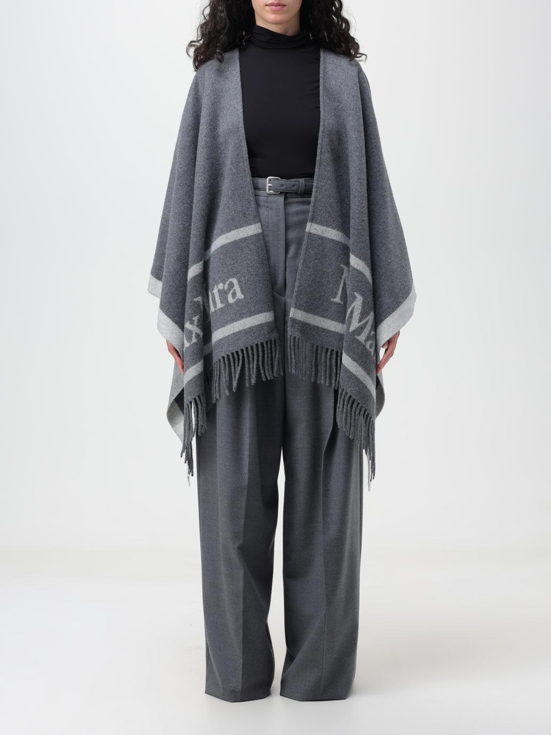 Max Mara Hilde cape in wool - Grey | 2347360537600 | GIGLIO.COM