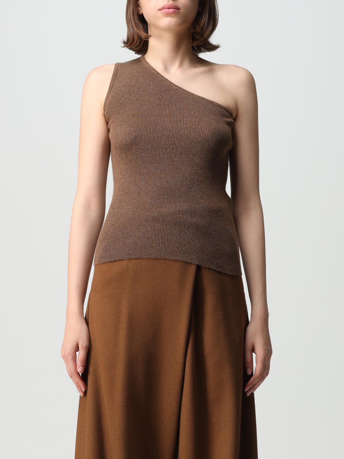 MAX MARA TOP: Top Max Mara in maglia di lana e cashmere, Nocciola - Img 1