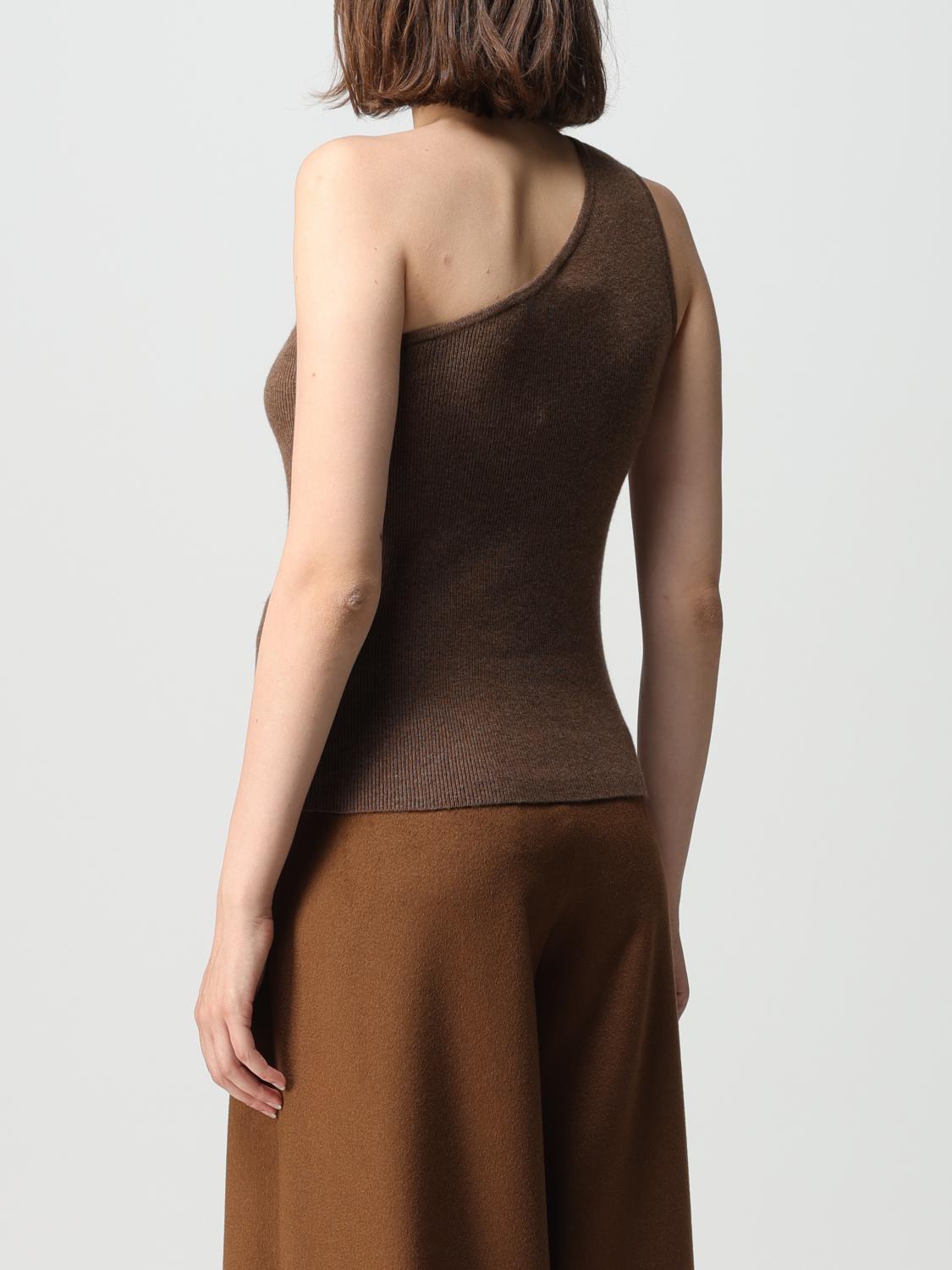 MAX MARA TOP: Top Max Mara in maglia di lana e cashmere, Nocciola - Img 2