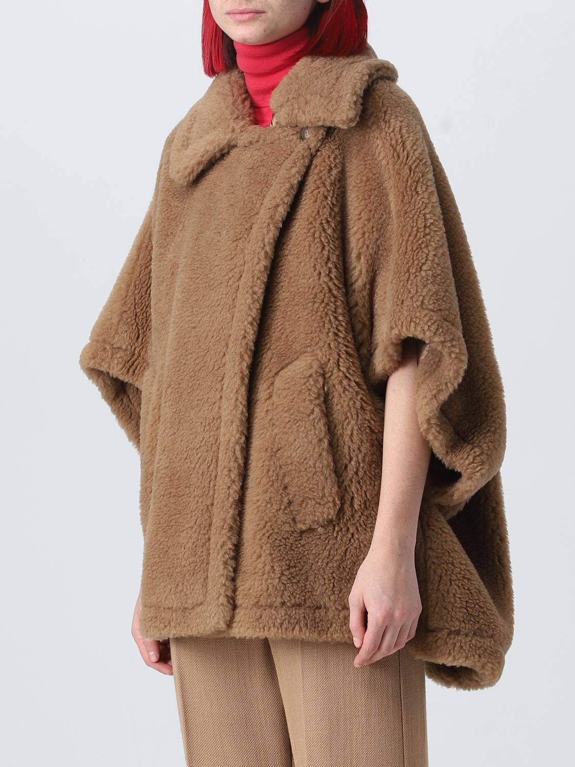 Max Mara Mantella Mantella Teddy In Cammello E Seta Mantella Max