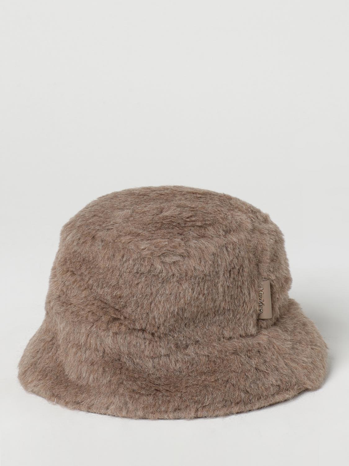 MAX MARA CAPPELLO: Cappello Max Mara in pelliccia di alpaca e seta, Marrone - Img 1