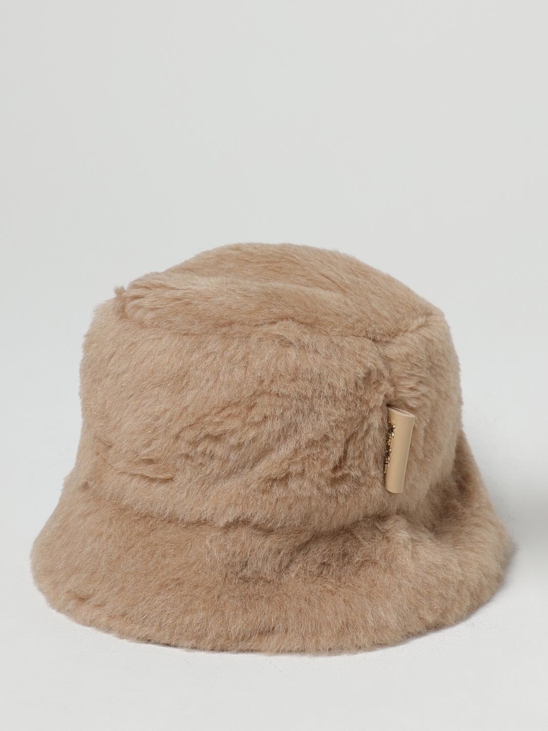 MAX MARA CAPPELLO: Cappello Max Mara in pelliccia di alpaca e seta, Miele - Img 1