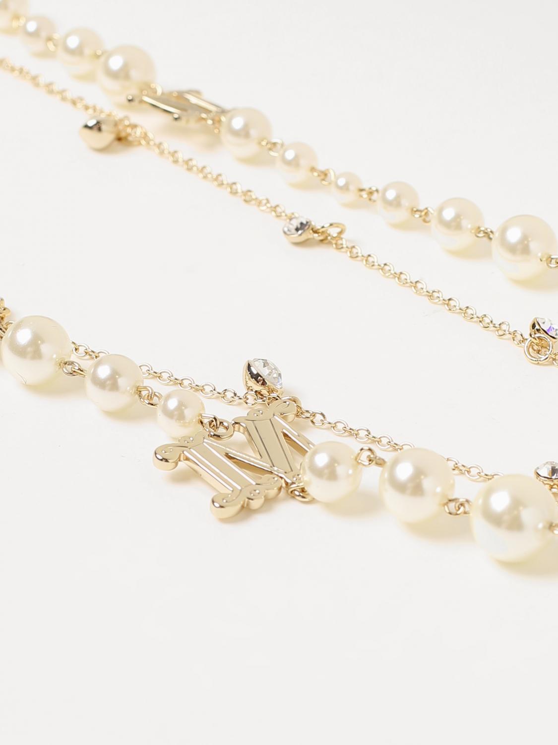 MAX MARA GIOIELLO: Collana Max Mara in maglia metallica e perle sintetiche, Bianco - Img 2