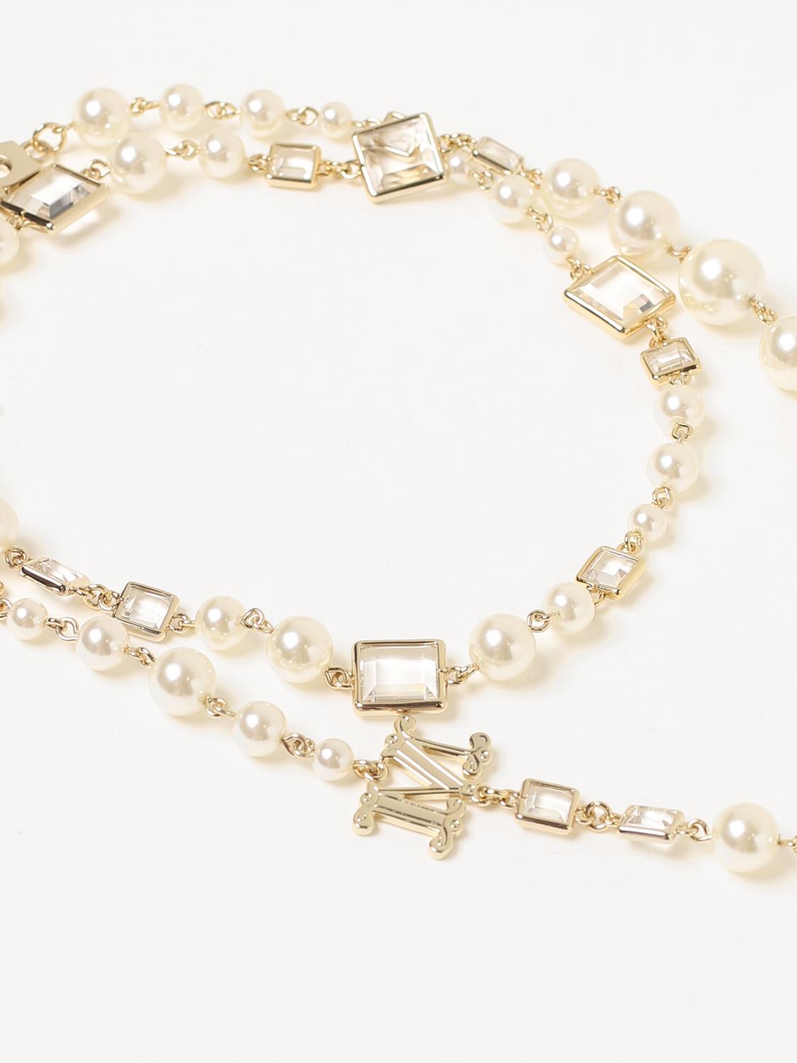 MAX MARA GIOIELLO: Collana Max Mara in maglia metallica e perle sintetiche, Bianco - Img 2