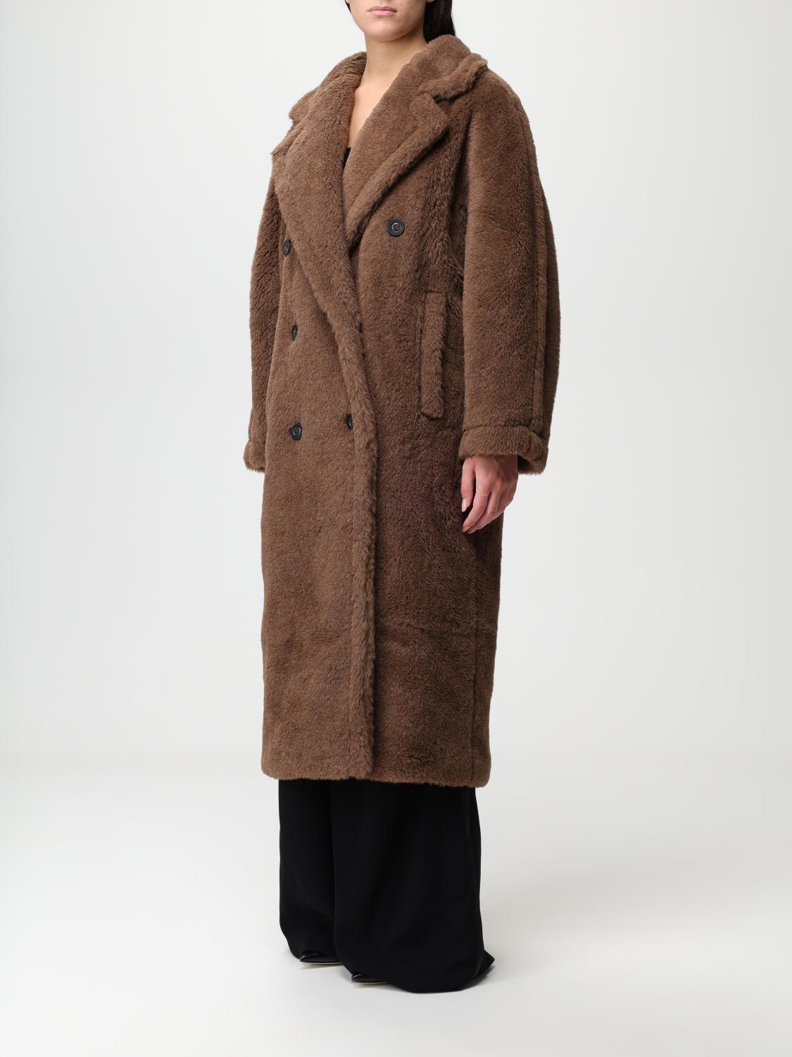 MAX MARA COAT: Max Mara Teddy coat in wool and silk blend, Brown - Img 3
