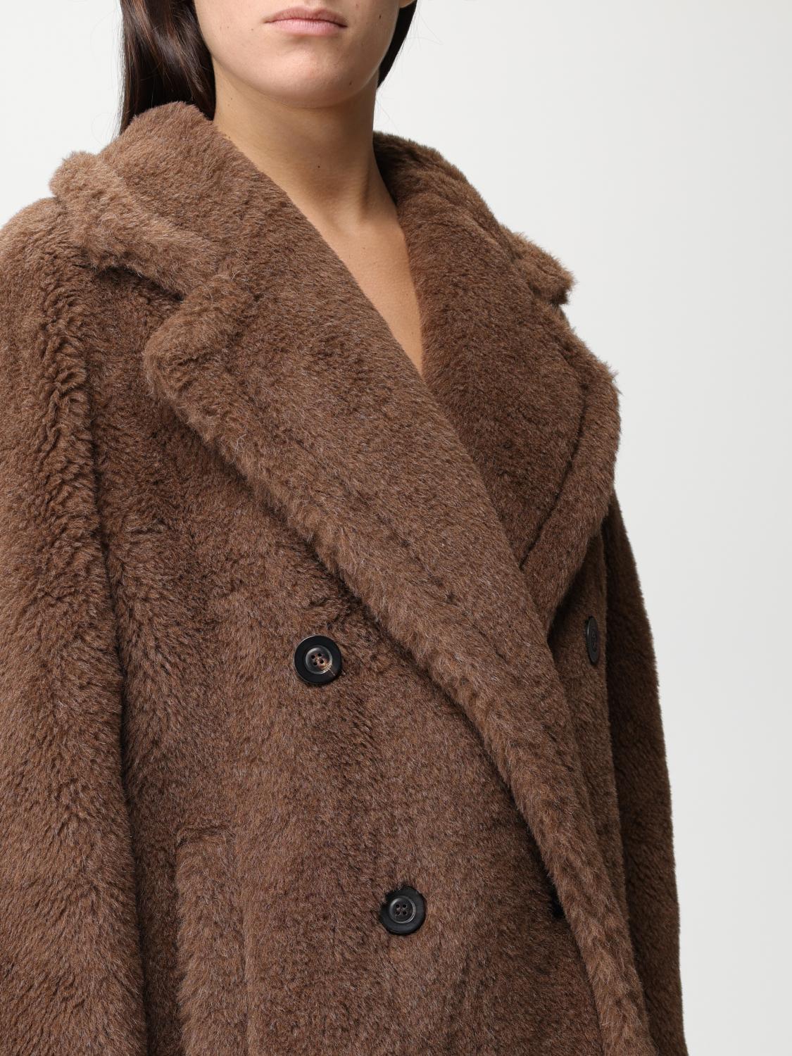 MAX MARA COAT: Max Mara Teddy coat in wool and silk blend, Brown - Img 4