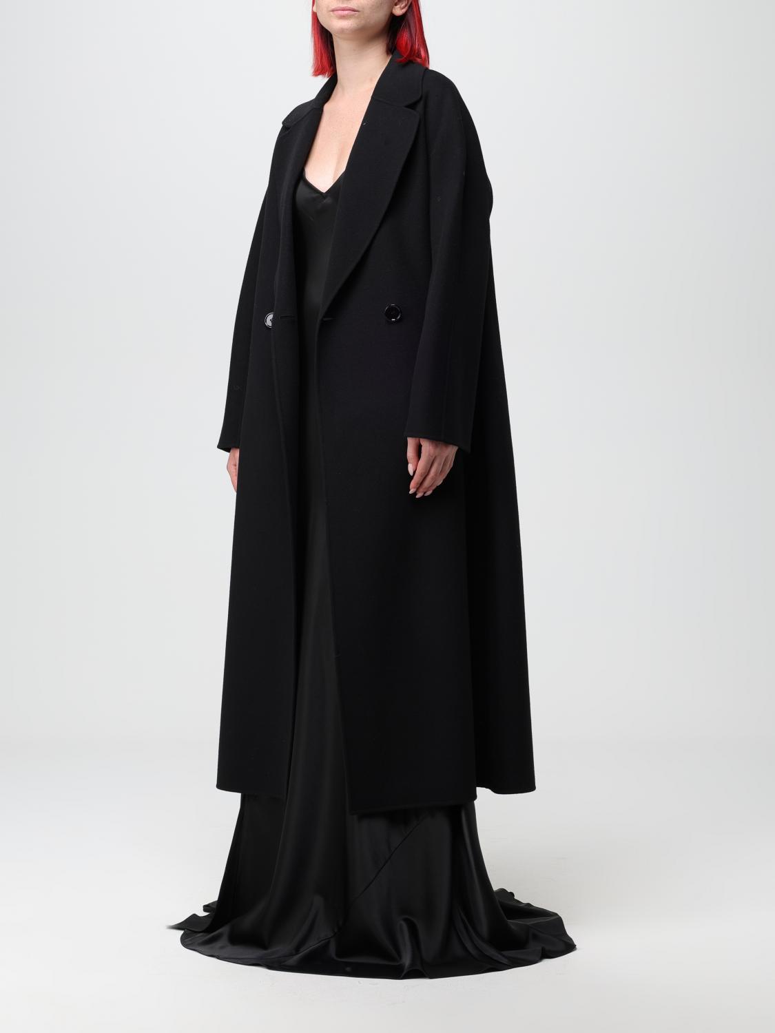 S Max Mara ベルテッド ロング コート S 〜 M ブラック S MAXMARA MAX MARA エス マックスマーラ ロングコート POLDO