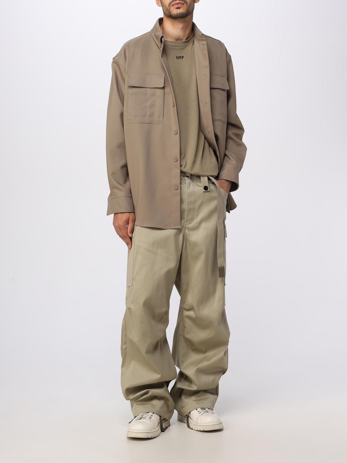 Off-White shirt in synthetic fabric - Beige | OMES005F23FAB003 | GIGLIO.COM