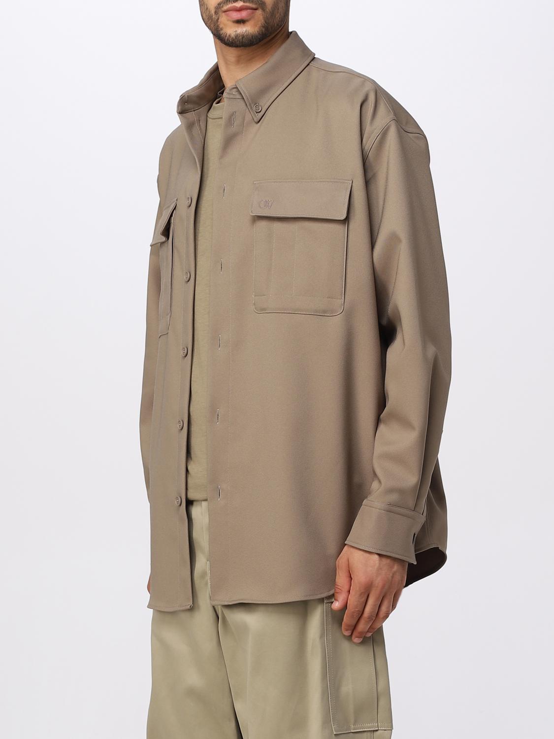 Off-White shirt in synthetic fabric - Beige | OMES005F23FAB003 | GIGLIO.COM