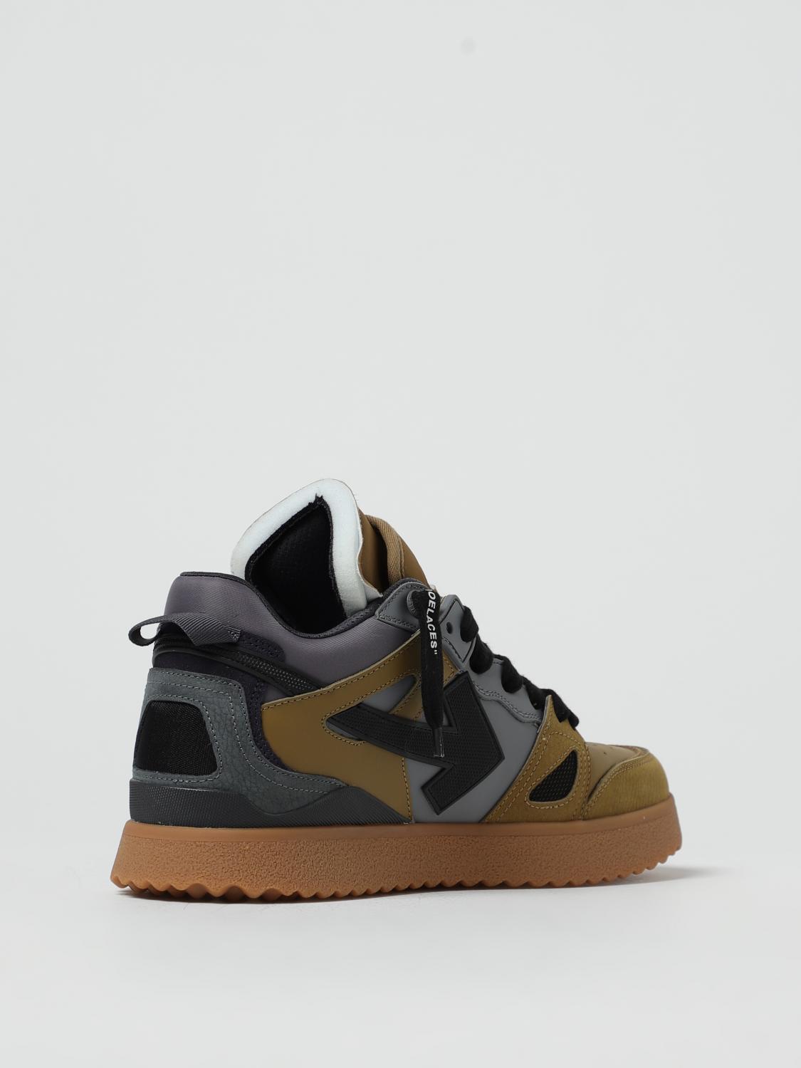 OFF-WHITE: Omia sneakers in leather and nylon - Military | Off