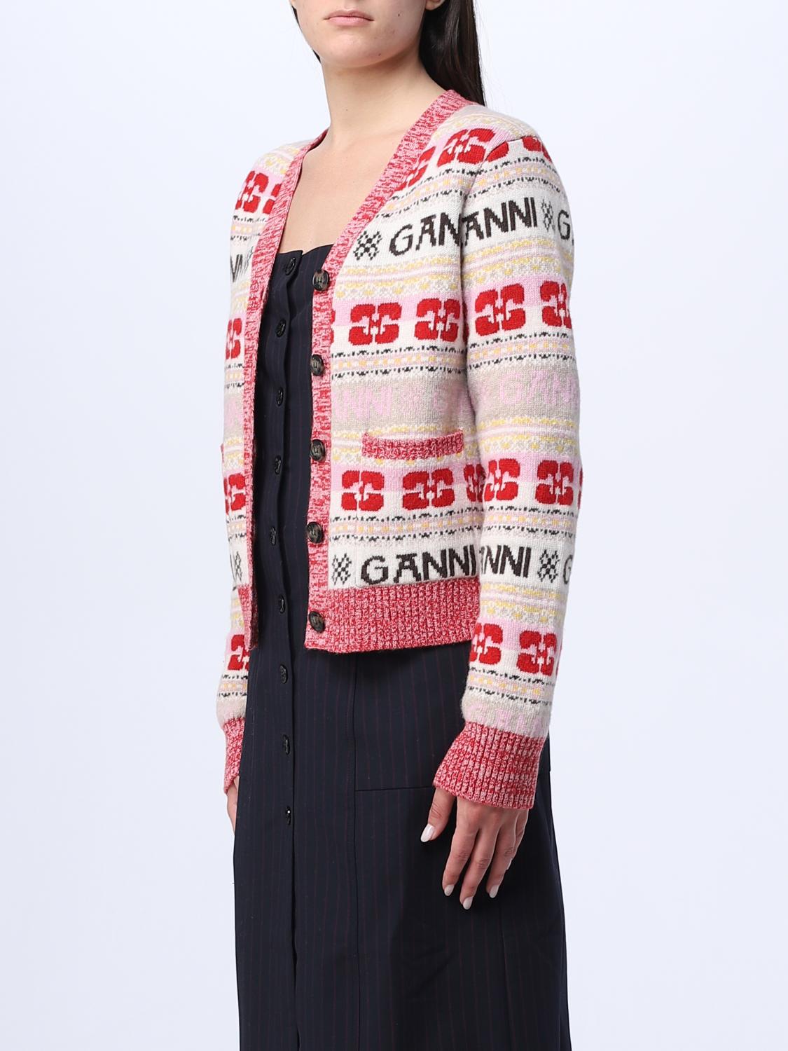 GANNI CÁRDIGAN: Jersey mujer Ganni, Rojo - Img 3