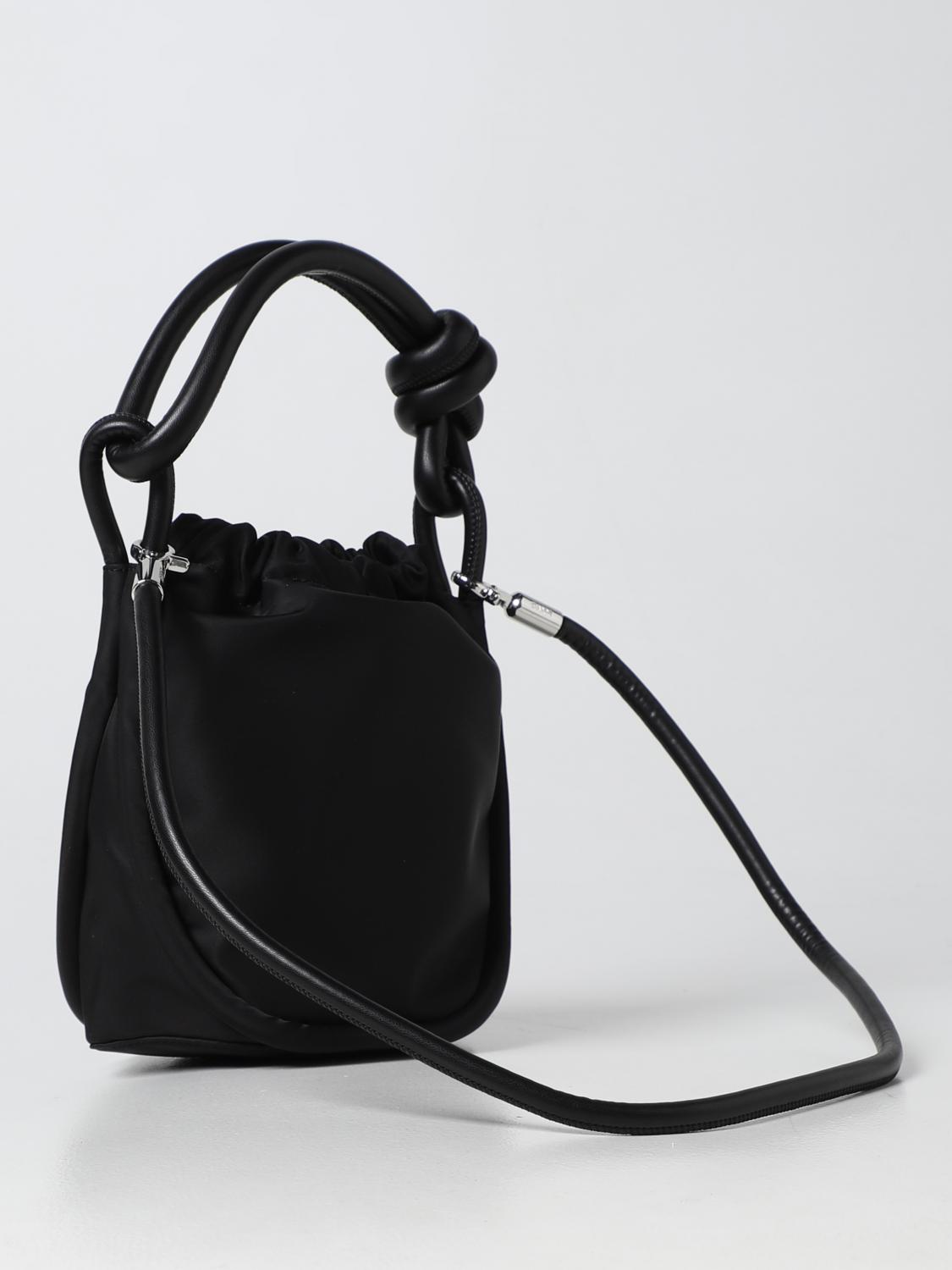 GANNI BORSA MINI: Borsa The Knot Ganni in nylon riciclato, Nero - Img 2