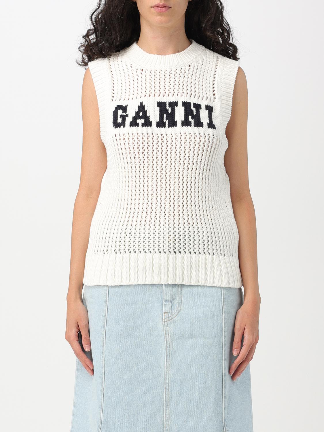 GANNI: knitted vest White Ganni waistcoat K2032 online at