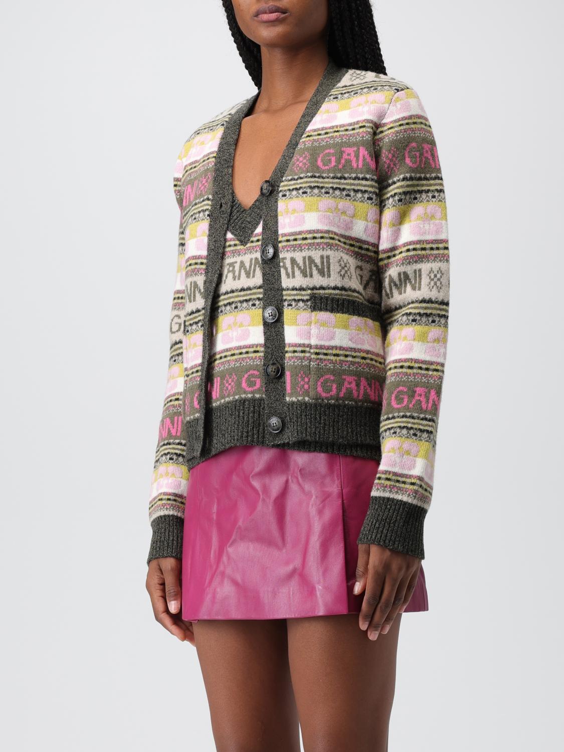 GANNI CARDIGAN: Ganni cardigan in wool blend, Yellow Cream - Img 4