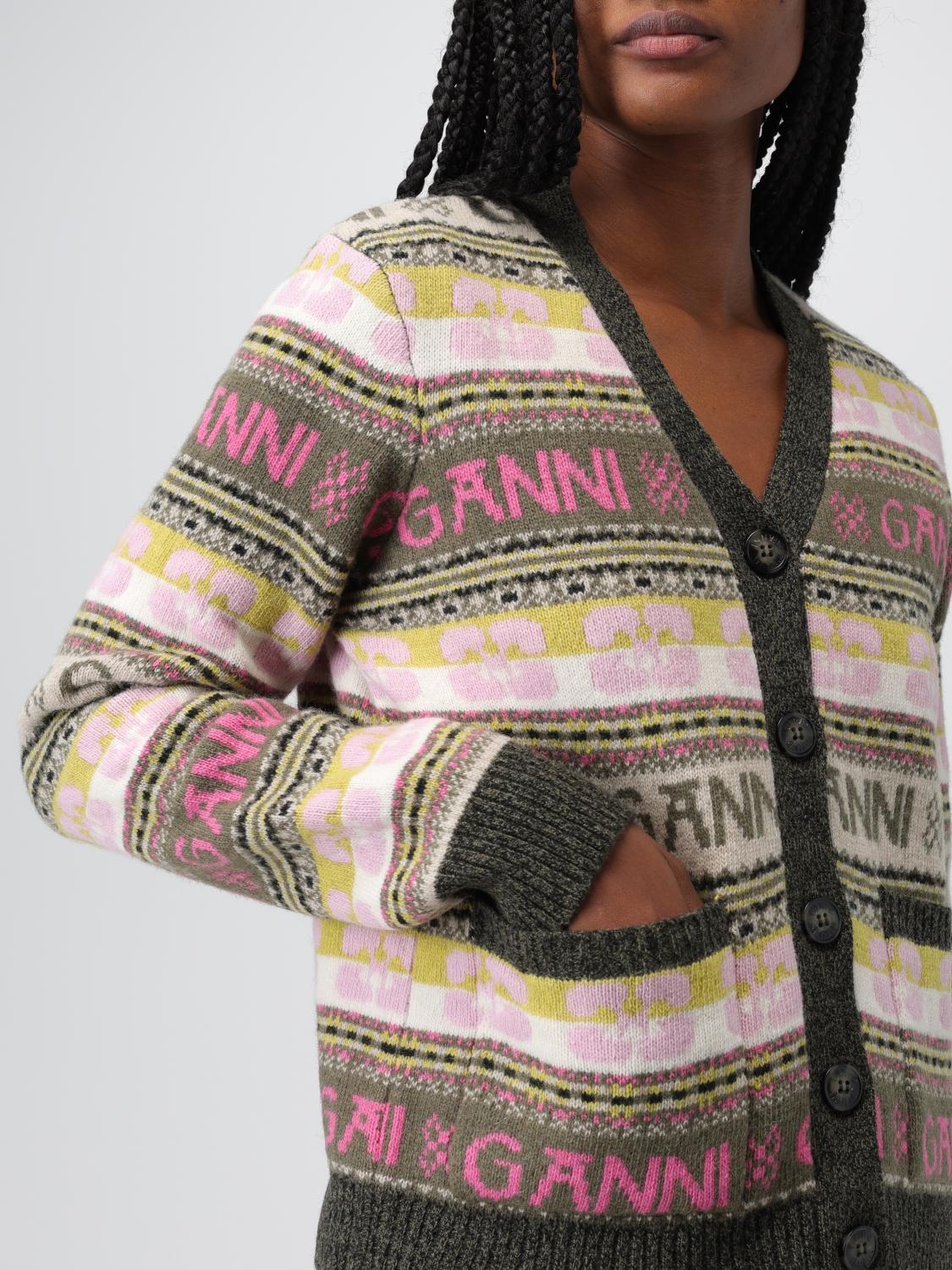 GANNI CARDIGAN: Ganni cardigan in wool blend, Yellow Cream - Img 5
