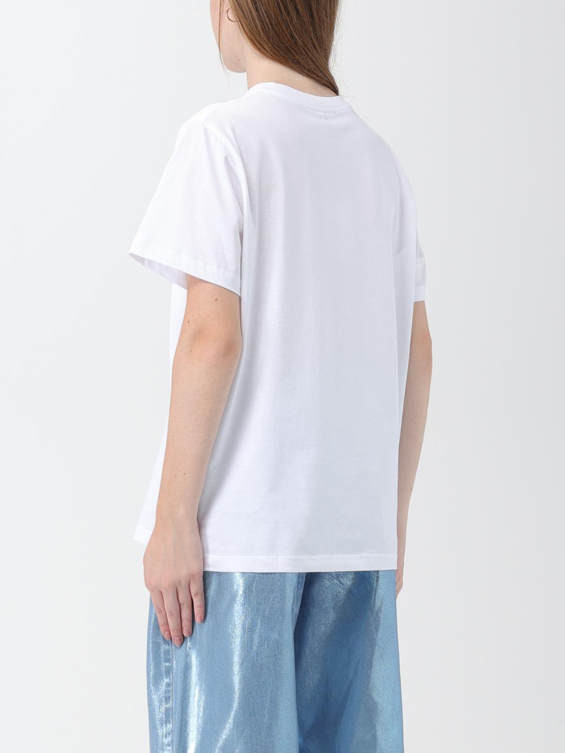 GANNI T-SHIRT: Ganni T-shirt in organic cotton with print, White - Img 3