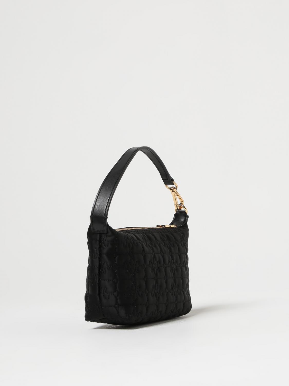 GANNI BORSA MINI: Borsa Butterfly Ganni in nylon riciclato con logo, Nero - Img 2