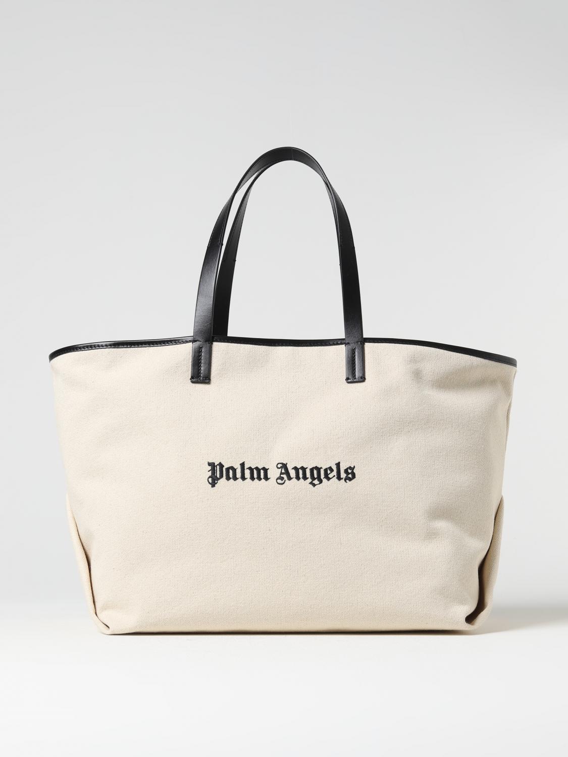 PALM ANGELS BORSA TOTE: Borsa Palm Angels in canvas di cotone, Bianco - Img 1