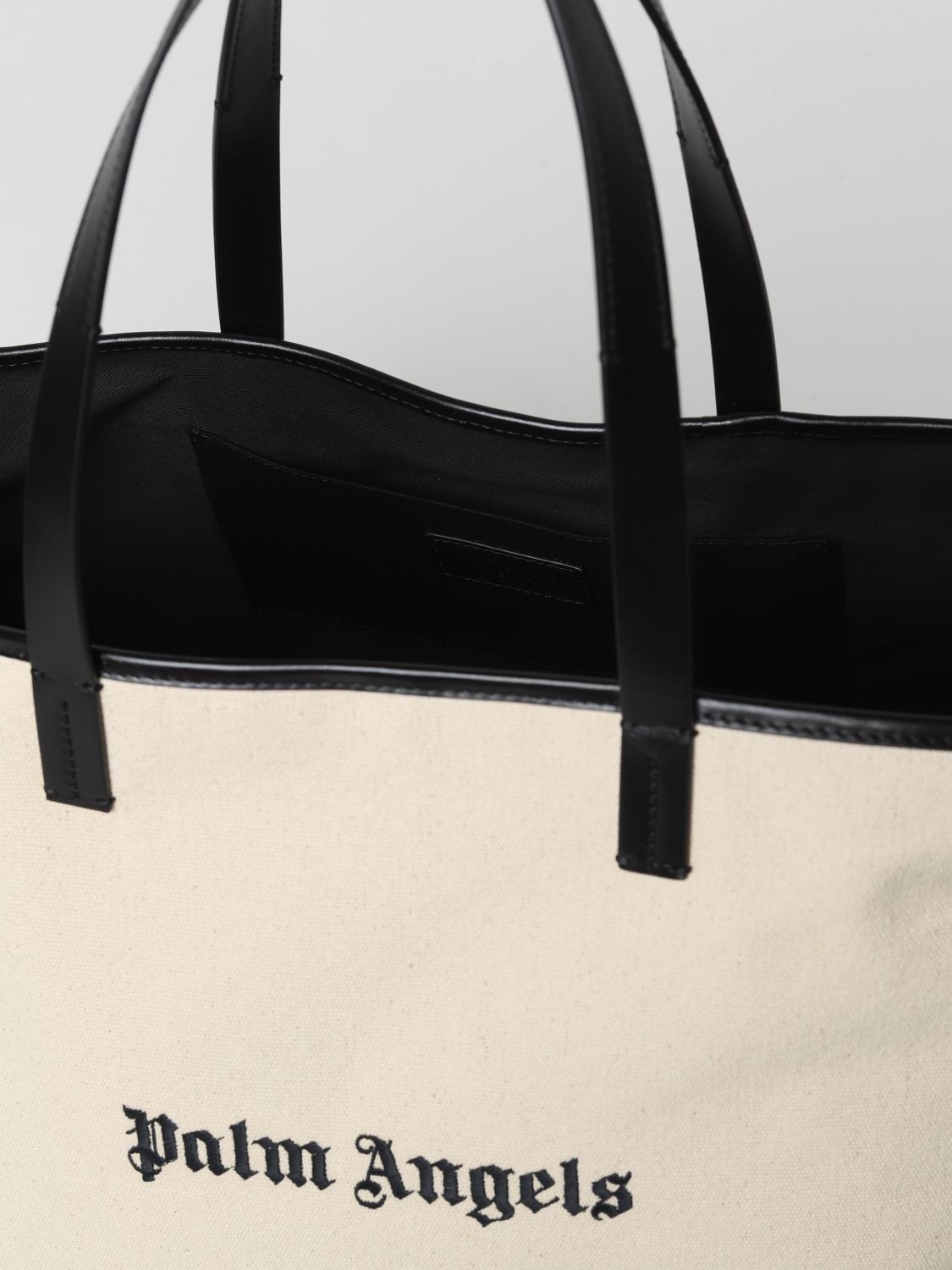PALM ANGELS BORSA TOTE: Borsa Palm Angels in canvas di cotone, Bianco - Img 4