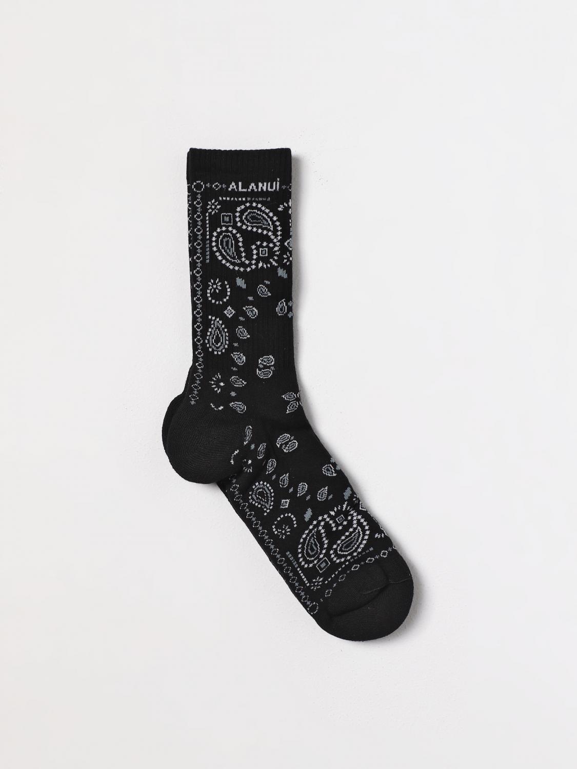 ALANUI CALZE: Calze Alanui in misto cotone stretch motivo bandana, Nero - Img 1