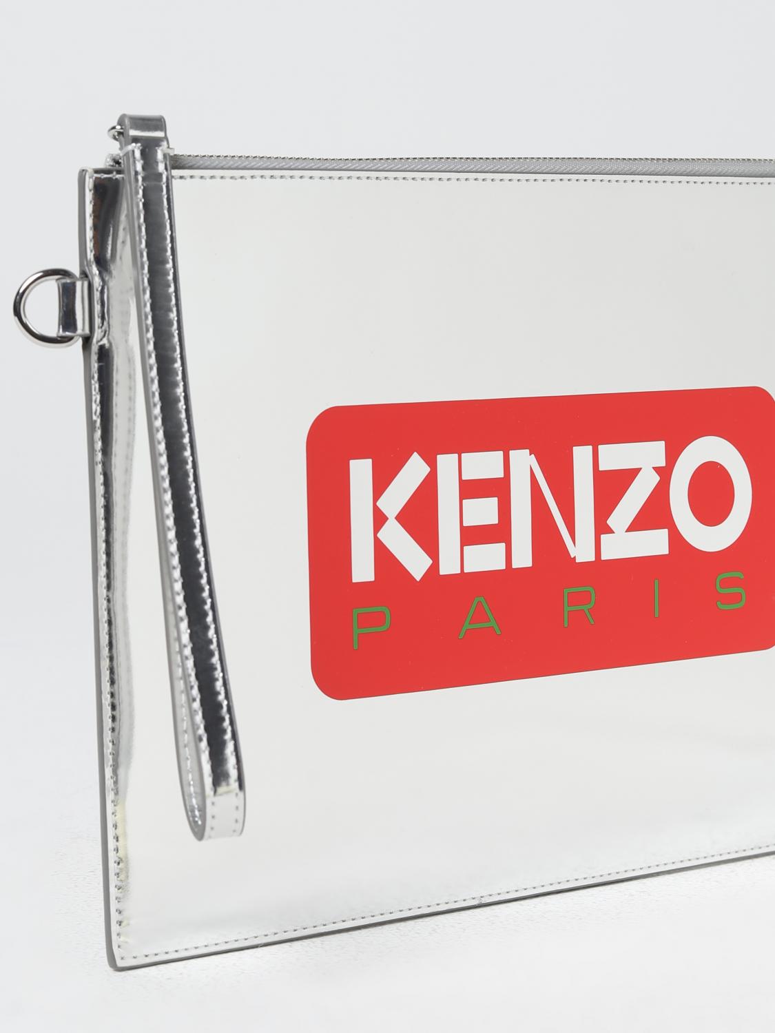 Kenzo clutch bag in mirrored leather - Silver | FD65PM822L46