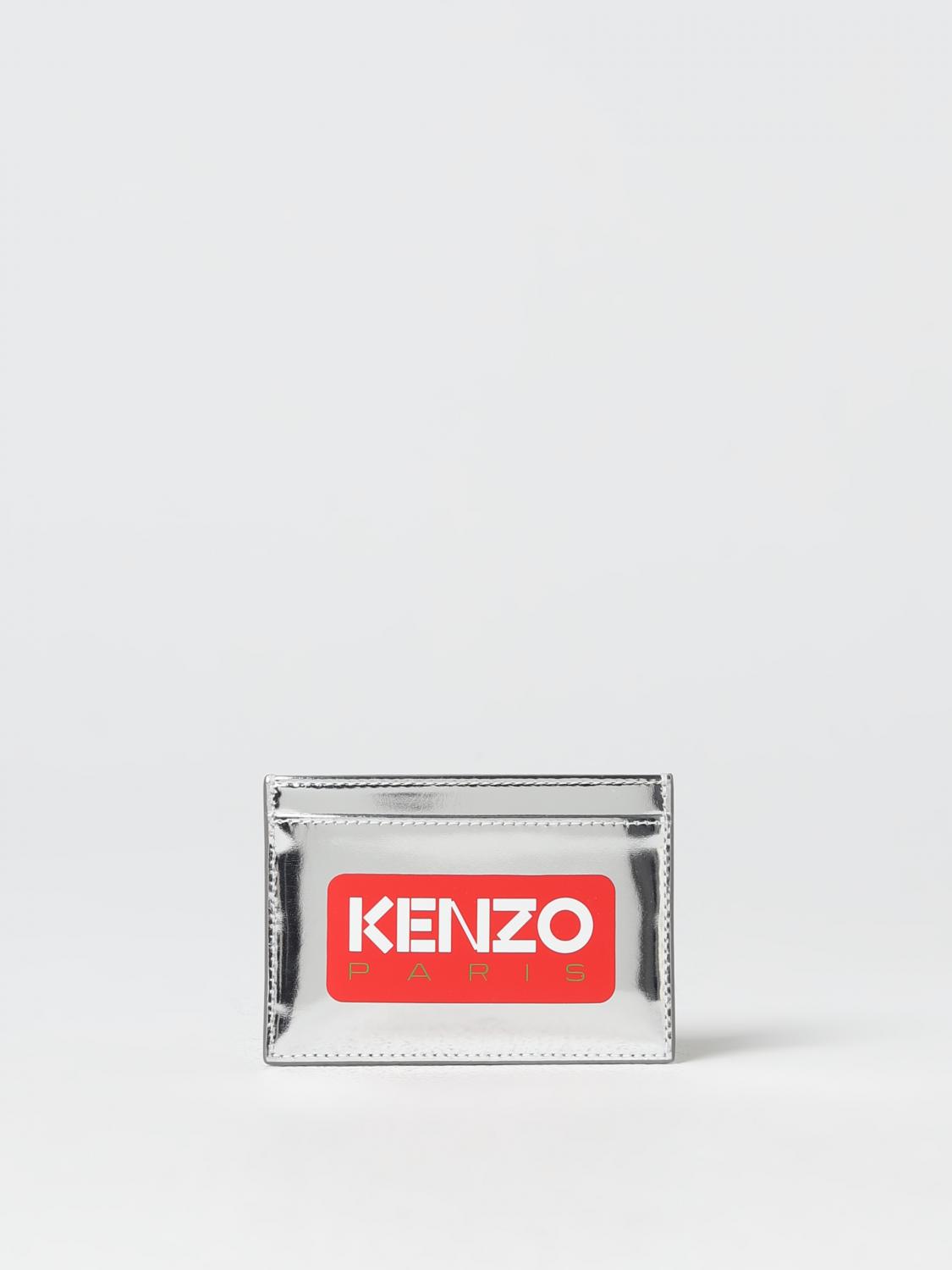 Kenzo metallic leather card holder - Silver | FD65PM820L46