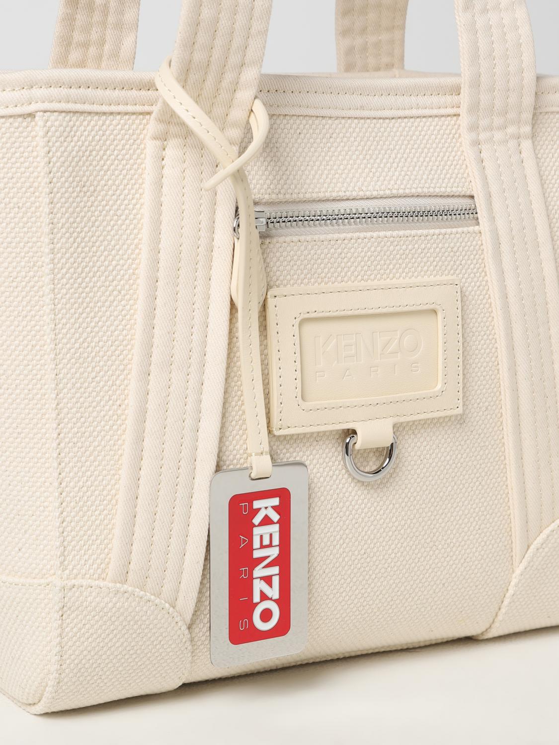 KENZO BORSA TOTE: Borsa Kenzo in cotone canvas, Bianco - Img 3