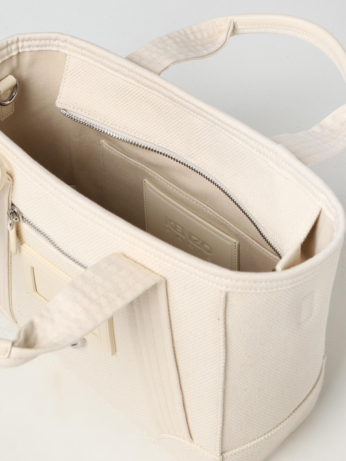 KENZO BORSA TOTE: Borsa Kenzo in cotone canvas, Bianco - Img 4