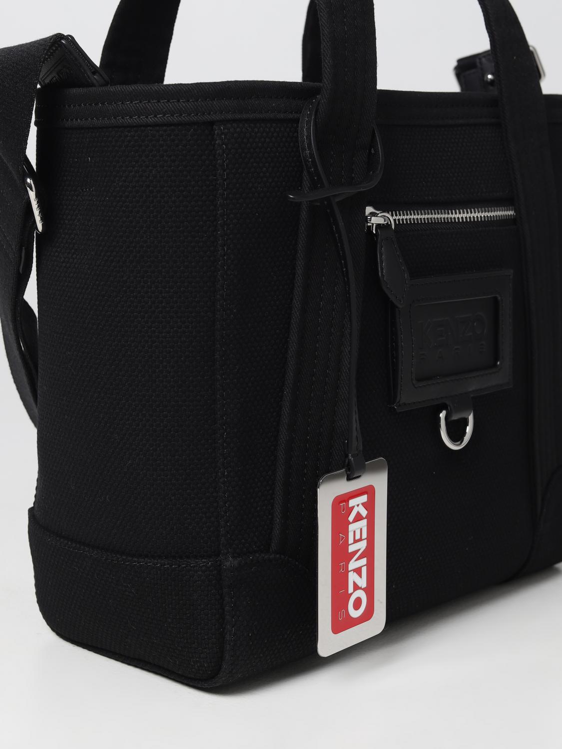 KENZO BORSA TOTE: Borsa Kenzo in cotone canvas, Nero - Img 3
