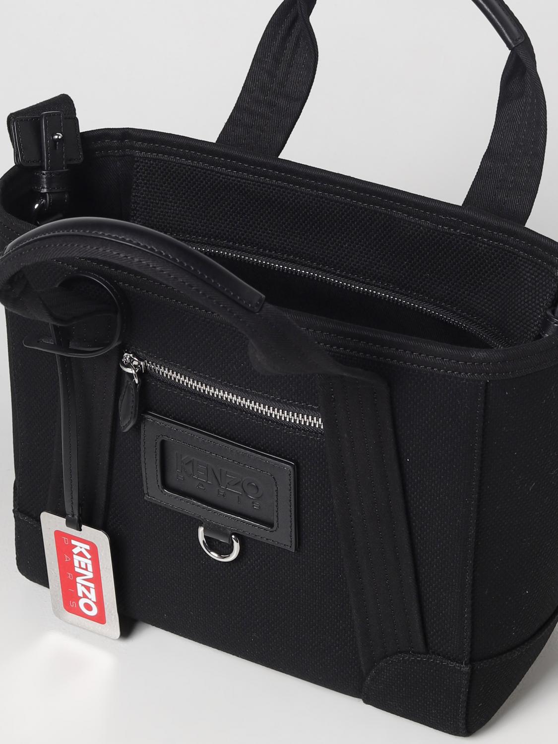 KENZO BORSA TOTE: Borsa Kenzo in cotone canvas, Nero - Img 4