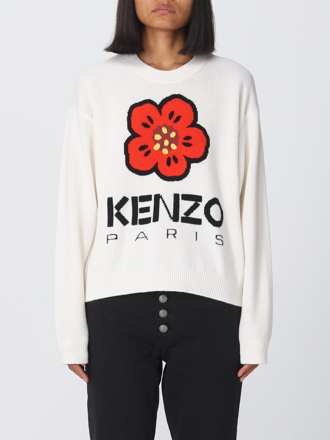 Kenzo Boke Flower sweater in wool - White | FD62PU4303LD | GIGLIO.COM