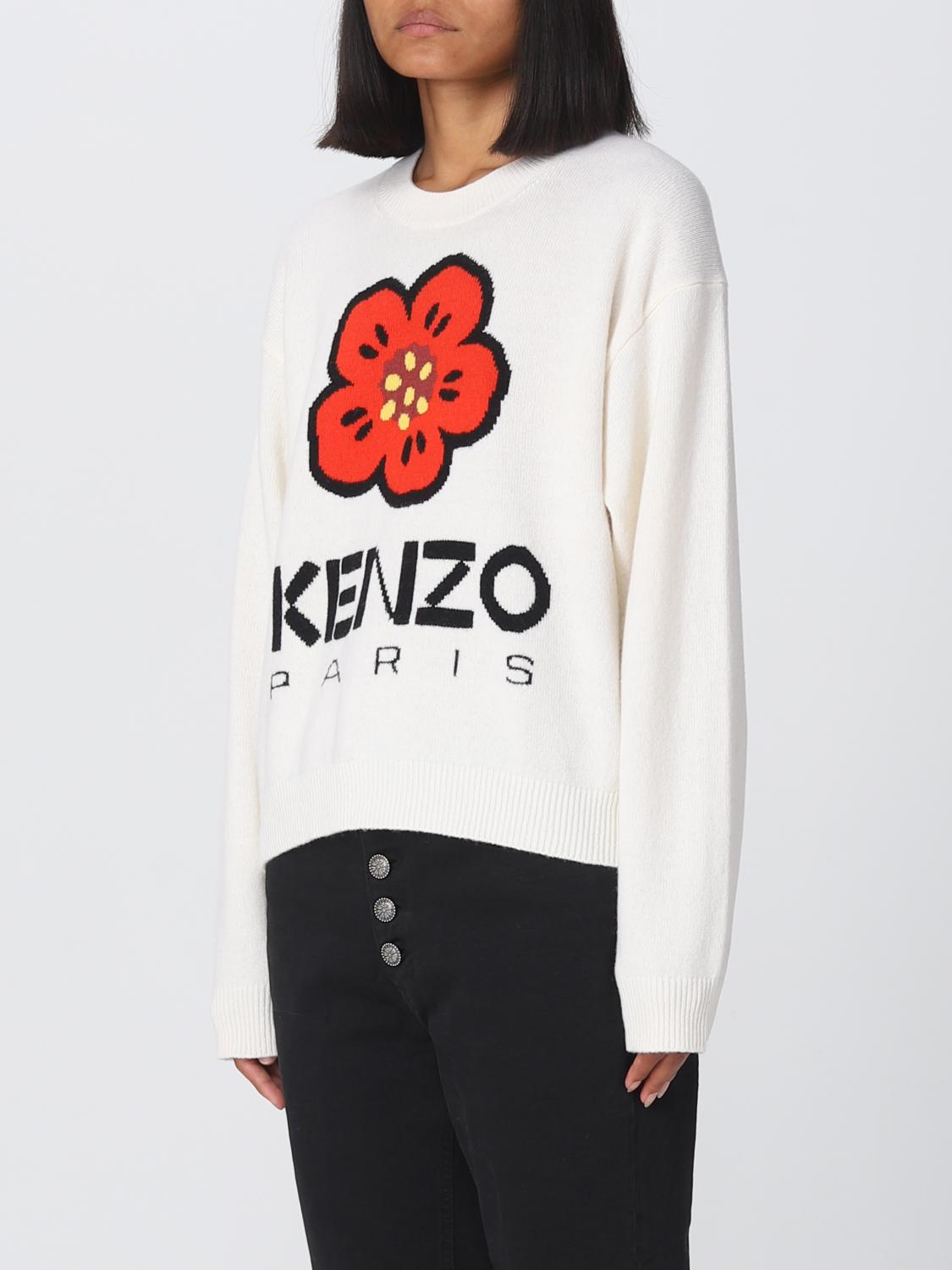 Kenzo Boke Flower sweater in wool - White | FD62PU4303LD | GIGLIO.COM